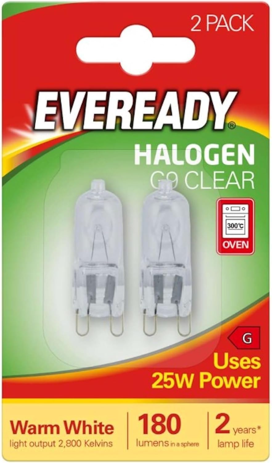 Mains Voltage G9 25W Halogen Capsule Bulb Lamp 2 Pack