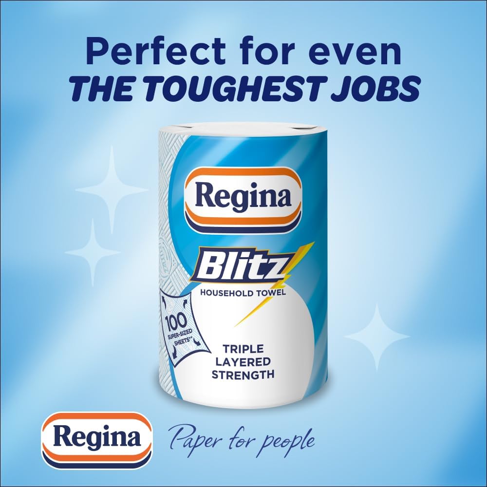 Regina Blitz, 8 Rolls of Household Towel, 3-Ply