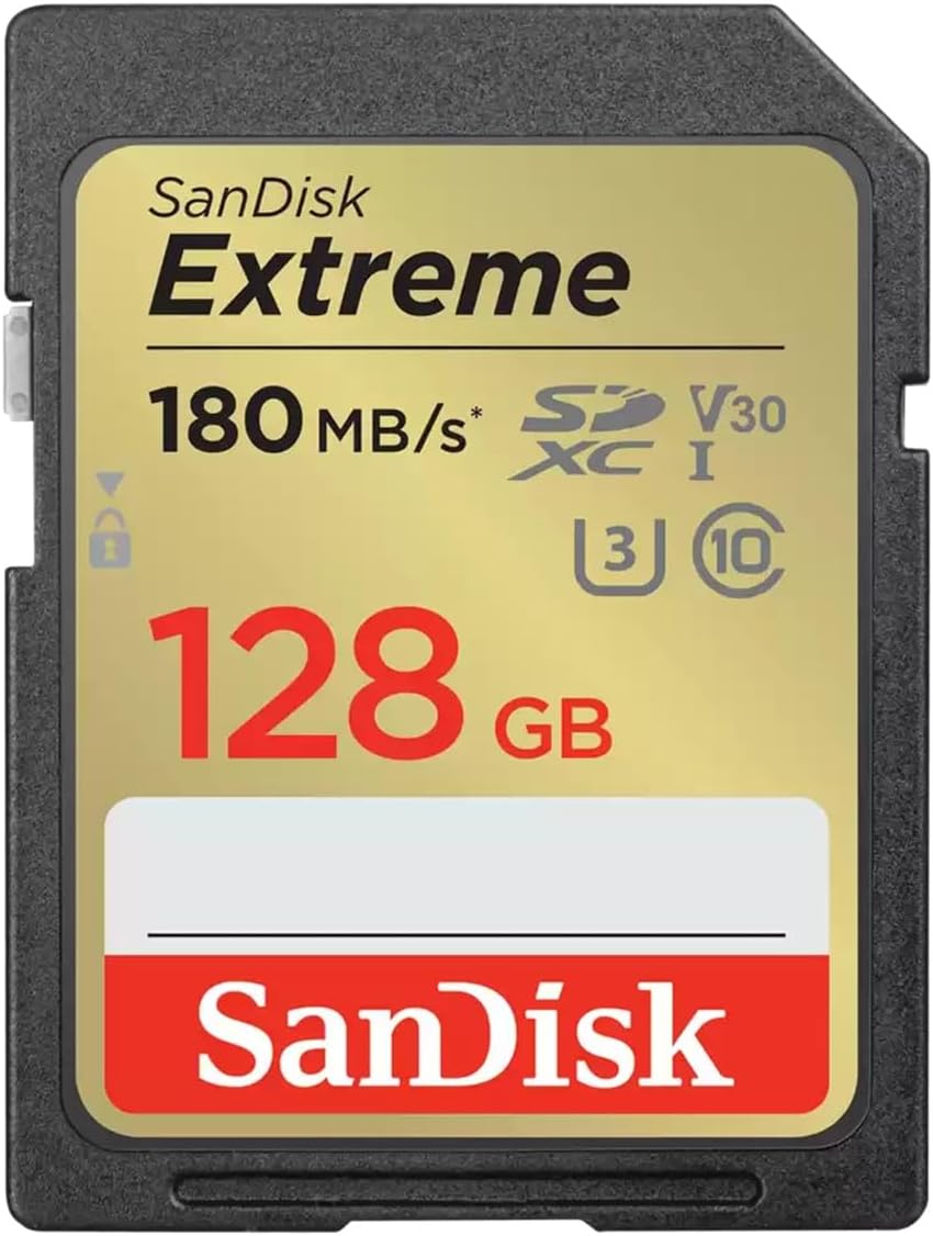 SANDISK Extreme SD Memory Card 128GB, Up to 180MB/s Read Speeds, UHS-I