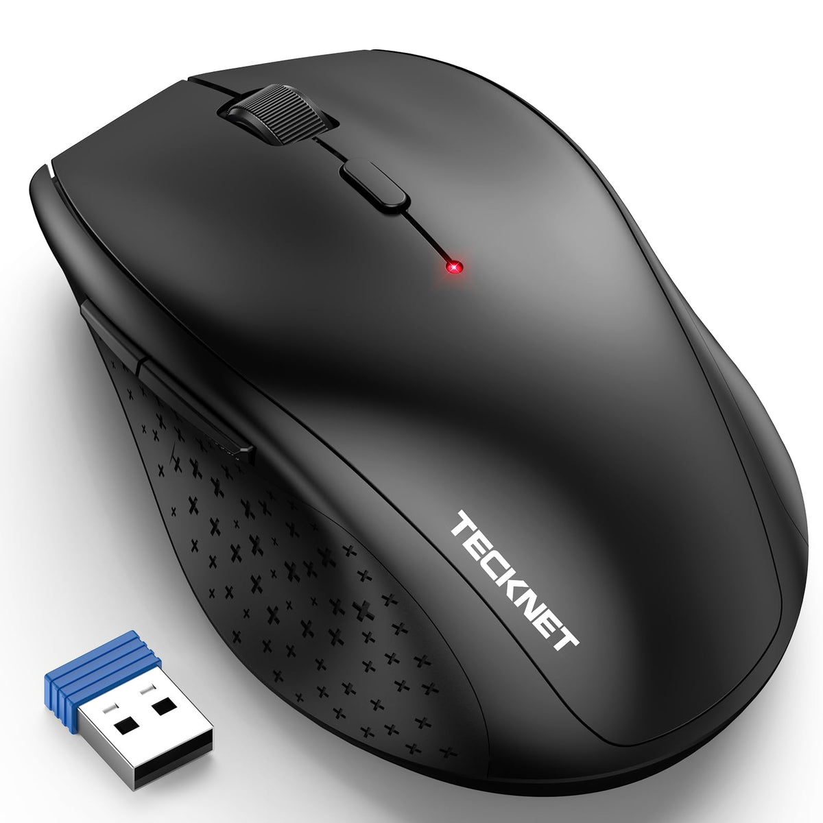 TECKNET Wireless Mouse for Laptop, 4800 DPI Optical Computer Mice with 6 Adjustable Levels, 30 Months Long Battery Life 2.4G Cordless USB Silent Mouse for Notebook, PC, Office Home Work -Grey