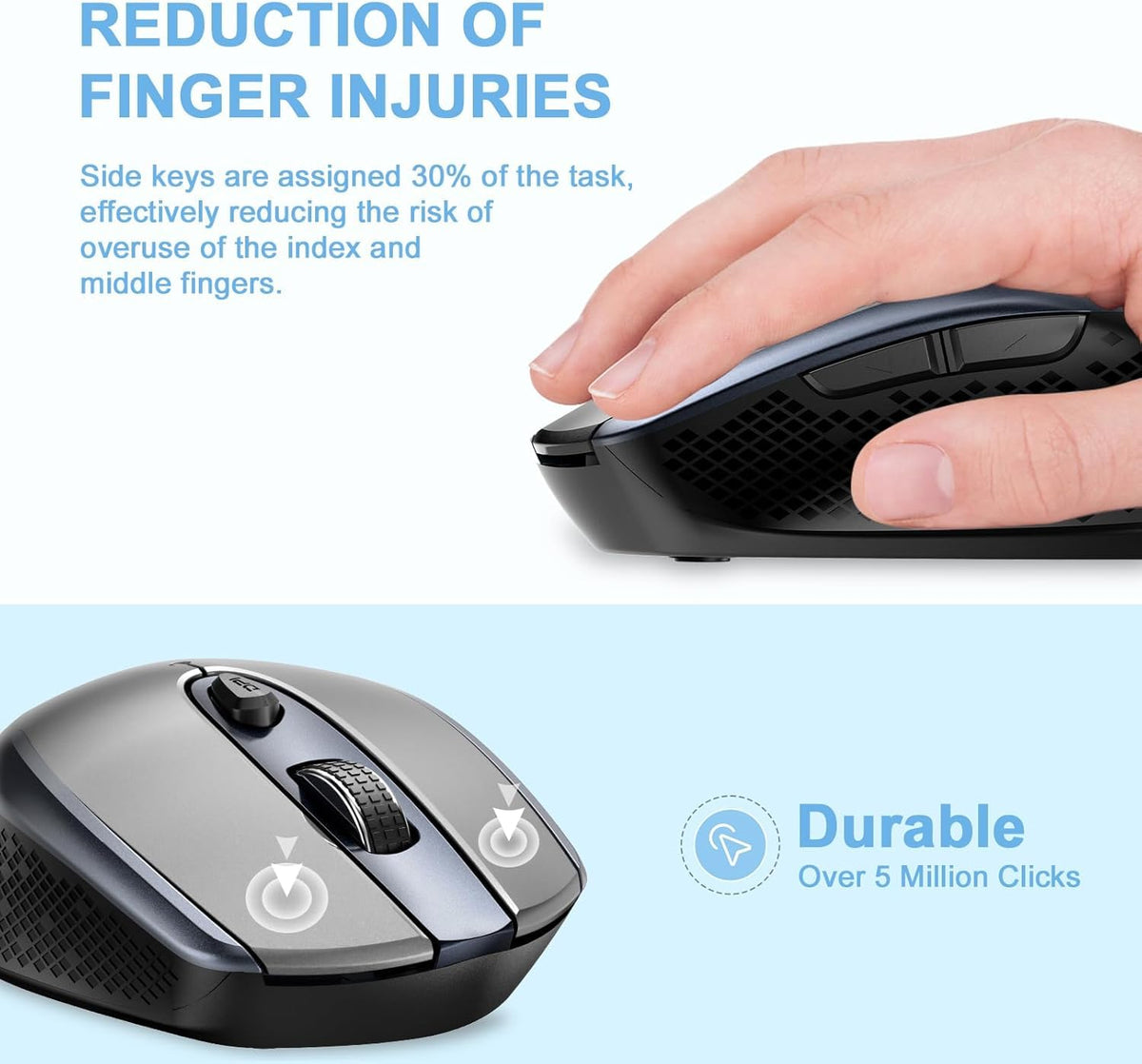 cimetech Wireless Mouse for Laptop, Portable Slim Silent Design for Left & Right Hand Users, Storable Nano Receiver, 800-1600 DPI, 2.4G Compact Computer Mice for MacBook, PC, Windows, Chromebook