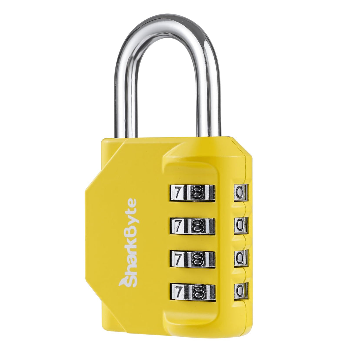 SharkByte Heavy Duty Combination Padlock – 4-Digit Weatherproof Outdoor Lock with Stainless Steel Shackle, Anti-Rust Resettable Code for Gym, School, Locker, Shed, Toolbox, Gate & Warehouse - Red