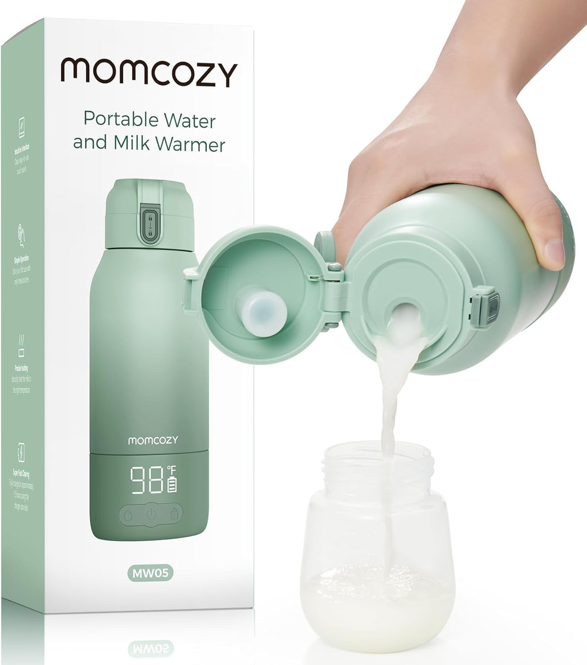 Momcozy Portable Bottle Warmer for Breast Milk & Water, Dual Fast Heating