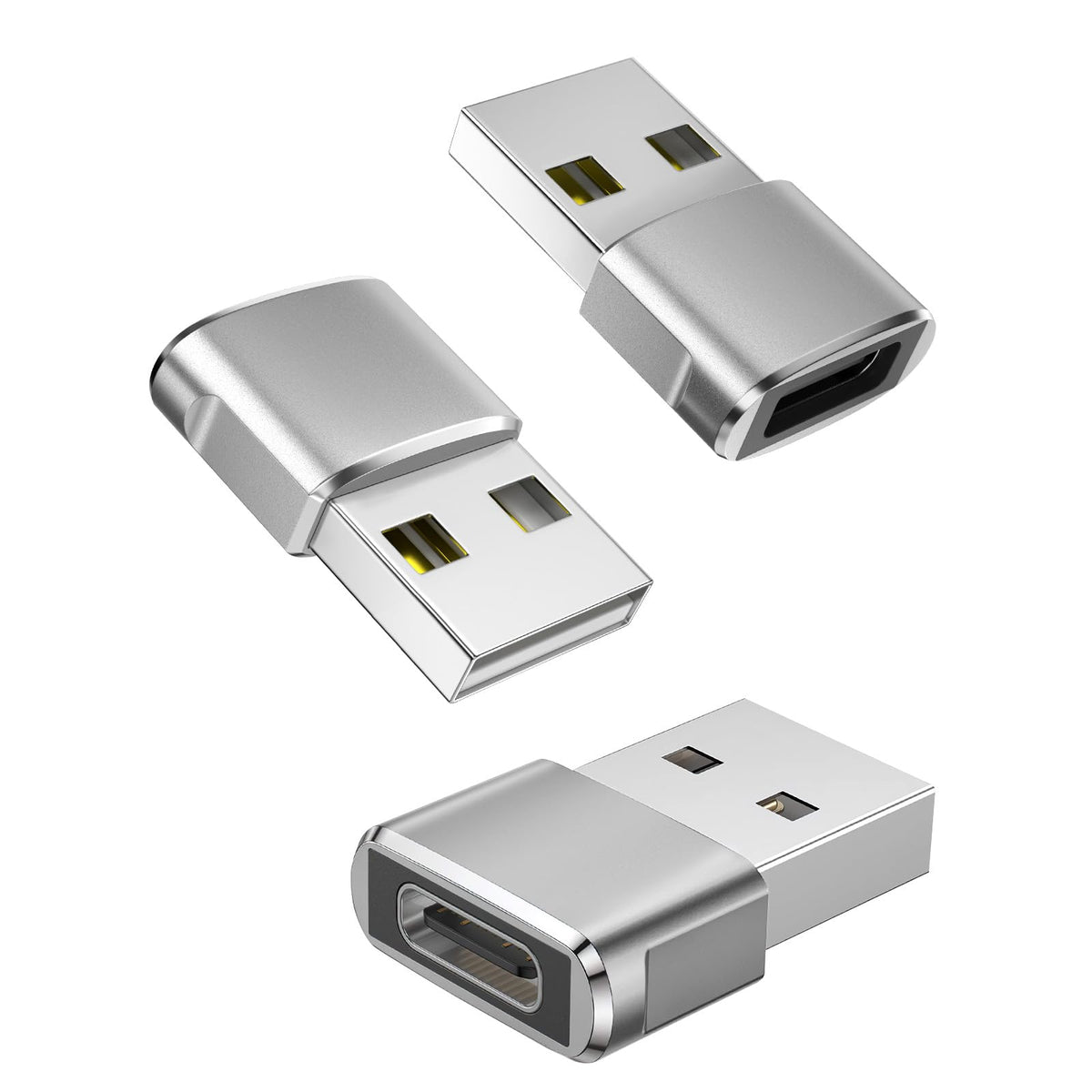 USB C to USB Adaptor, USB to USB C Adapter 3-Pack Charger Cable Converter