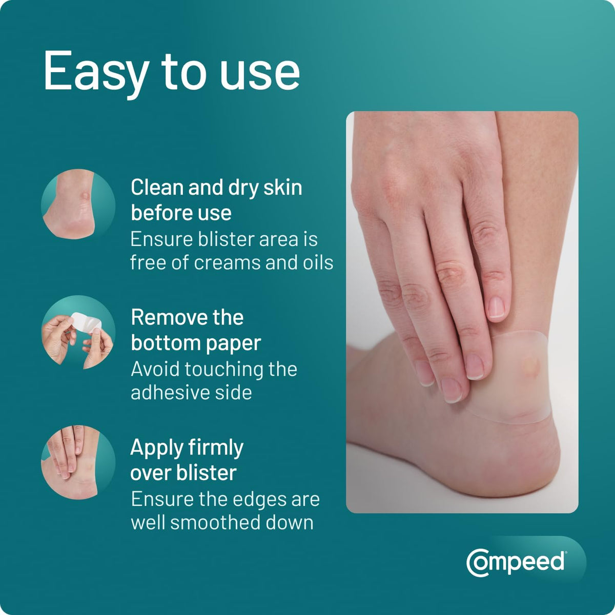 Compeed Medium Blister Plasters, Hydrocolloid, Pack of 12