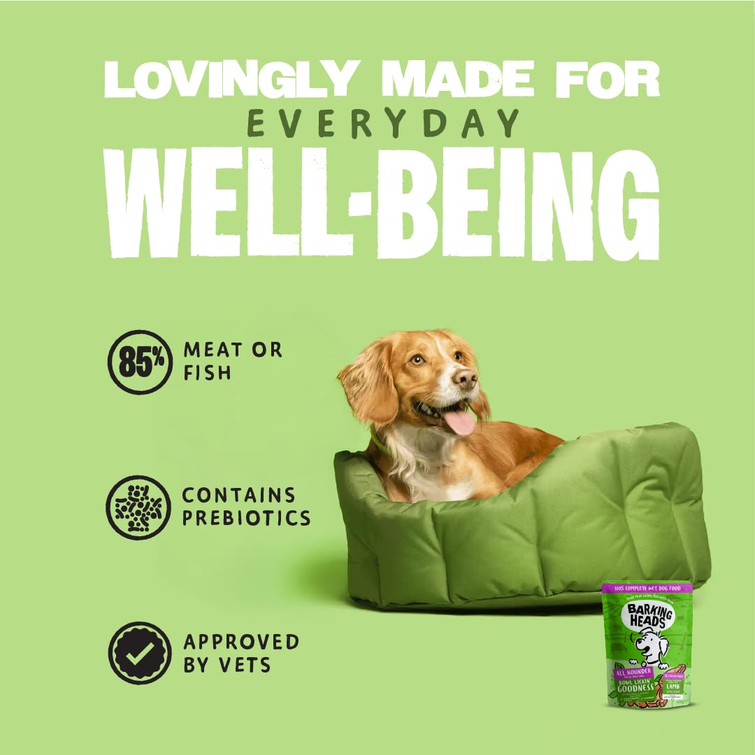 Barking Heads Adult Dog Food Wet Pouches Variety Pack Natural & Grain-Free with No Artificial Flavours Plus Added Vitamins & Minerals 6 x 300g