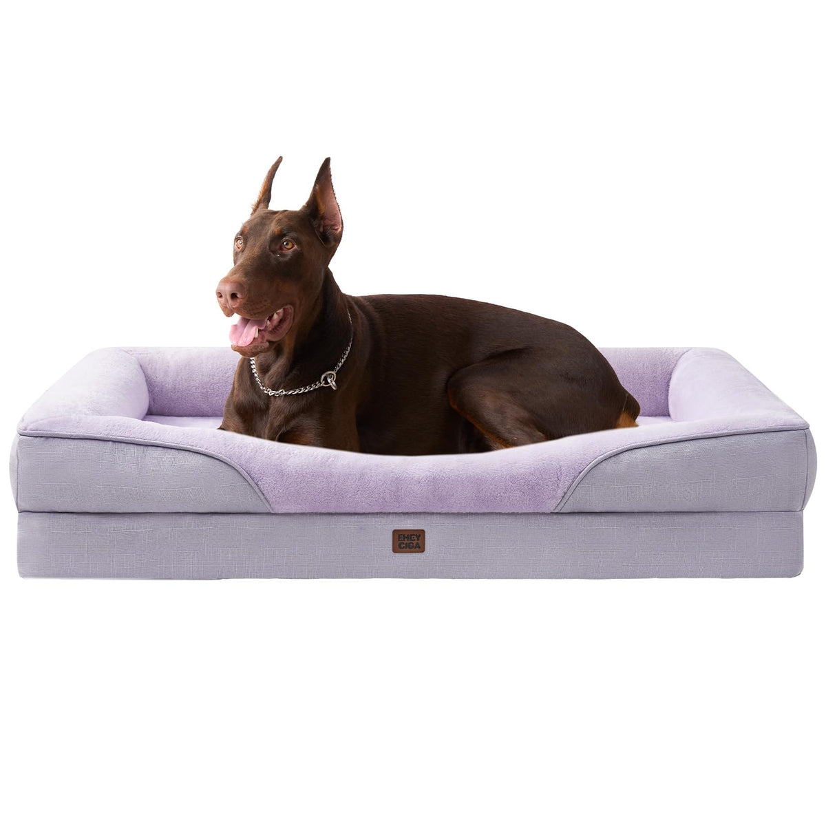 EHEYCIGA Memory Foam Orthopedic Dog Beds Large, 91x68x17cm, Dark Grey