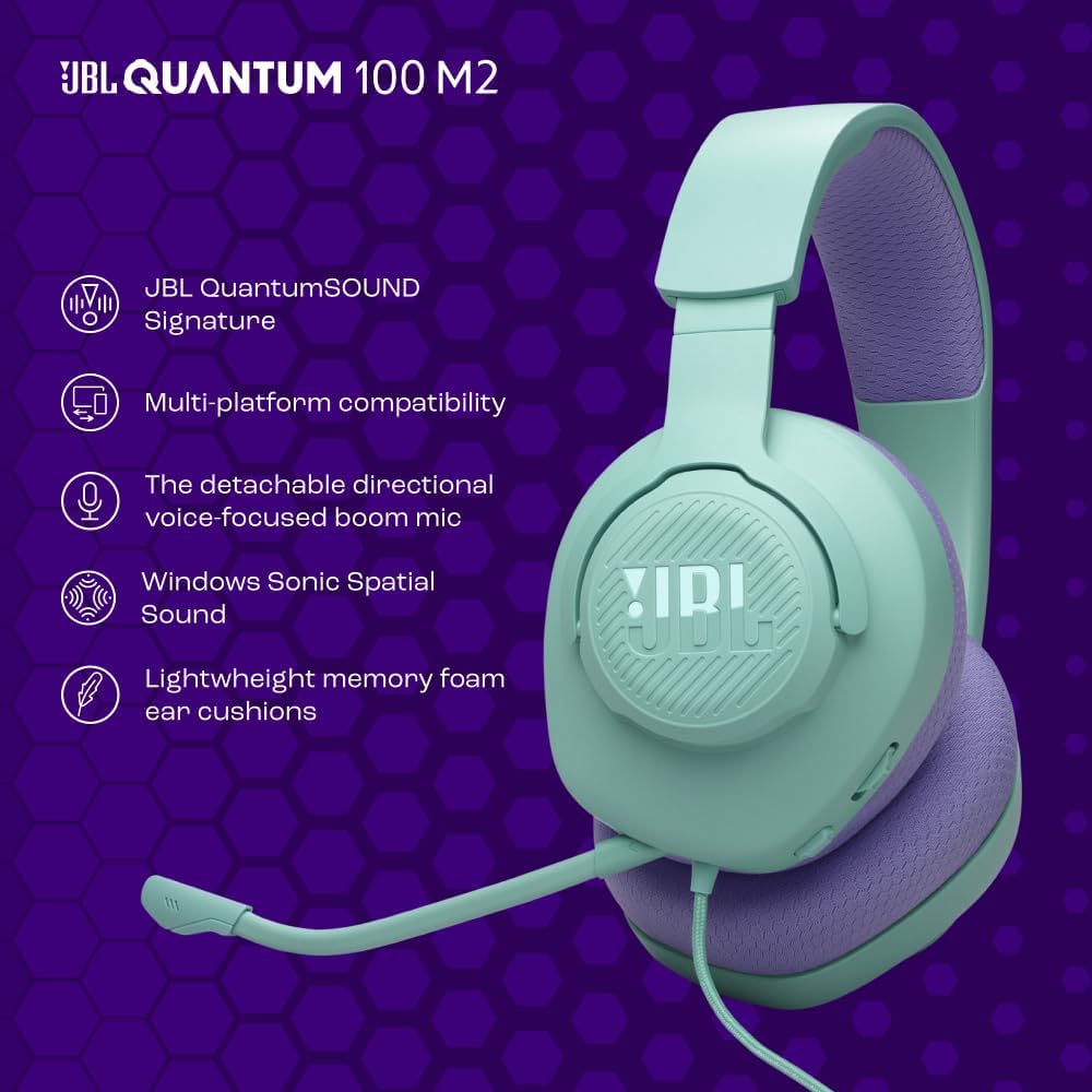 JBL Quantum 100M2 Wired Gaming Headset, Black