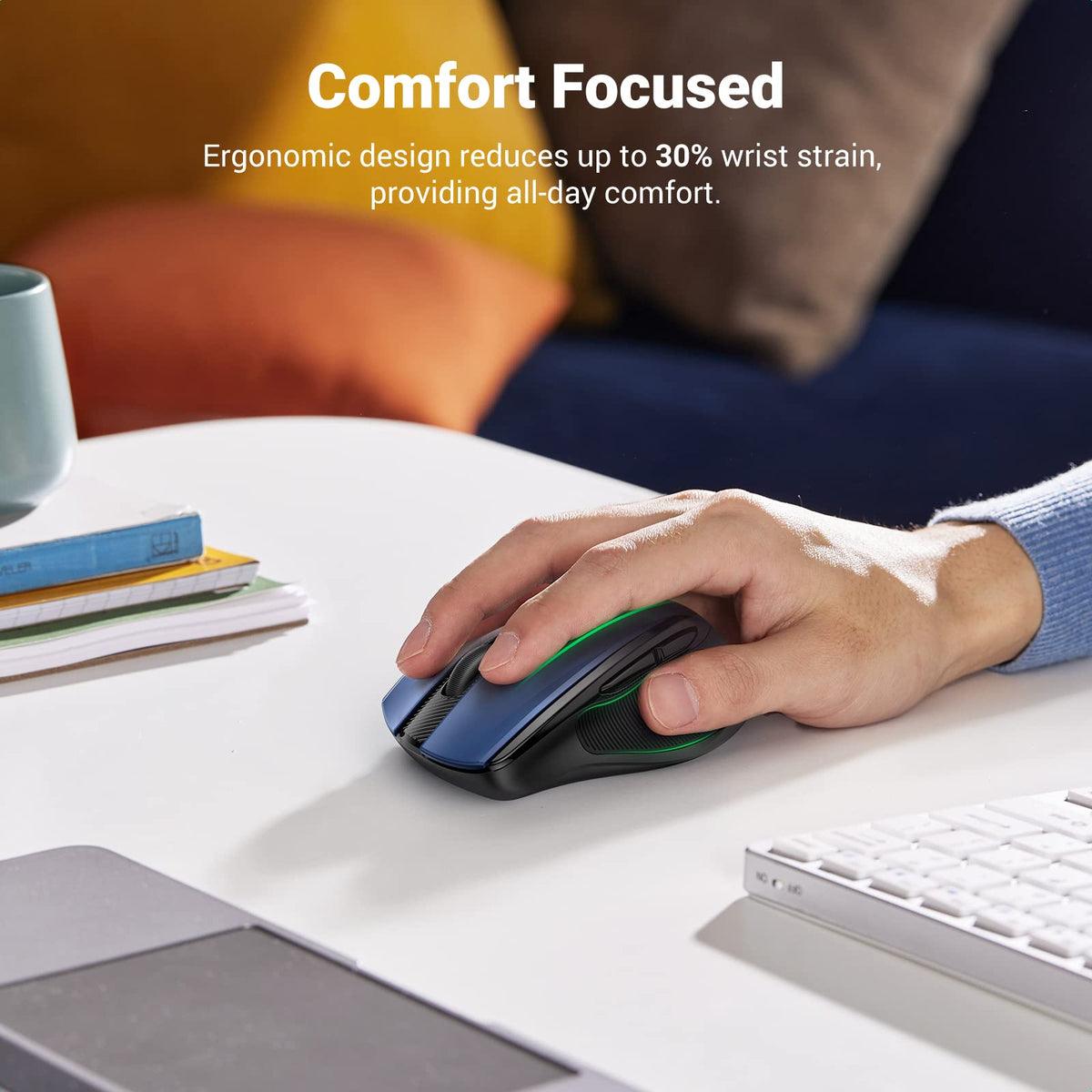 UGREEN Wireless Mouse, 40dB Silent Computer Mouse, Ultra-long Battery Life