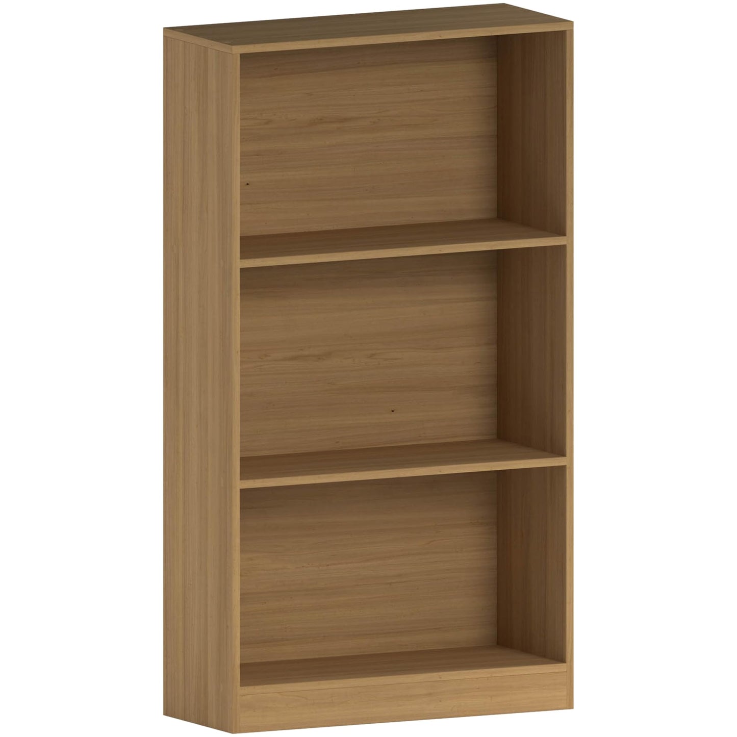 Vida Designs Cambridge 3 Tier Low Bookcase, White Wooden Shelving Display Storage Unit Office Living Room Furniture