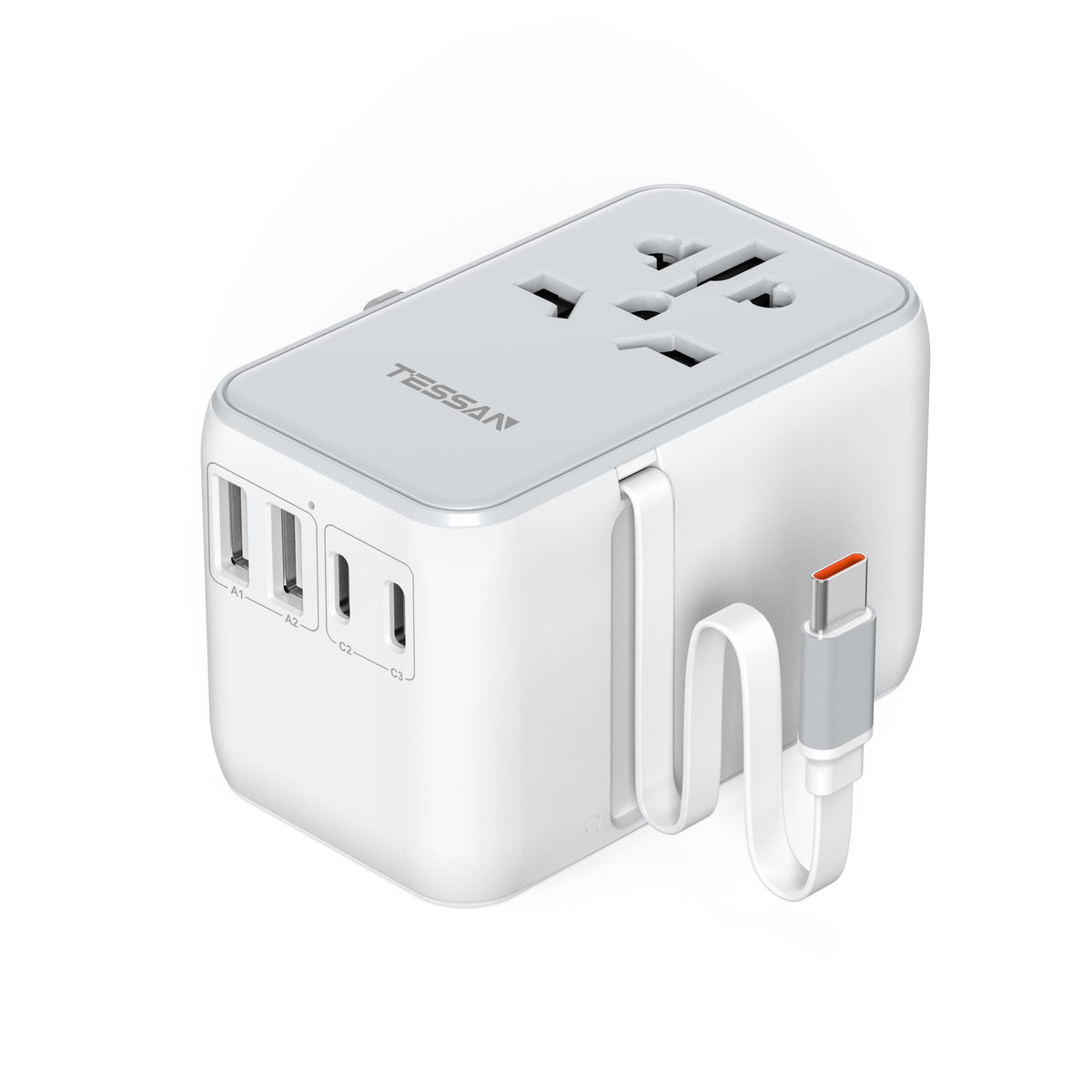 TESSAN Universal Travel Adapter Worldwide with 2 USB C and 2 USB A Ports