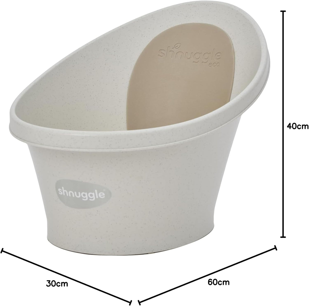 Shnuggle ECO Newborn Baby Bath Seat, Baby Bath Tub Made with 98% Recycled Material & Bum Bump Support, Compact Infant Bath, Sustainable Newborn Essentials & Baby Shower Gift