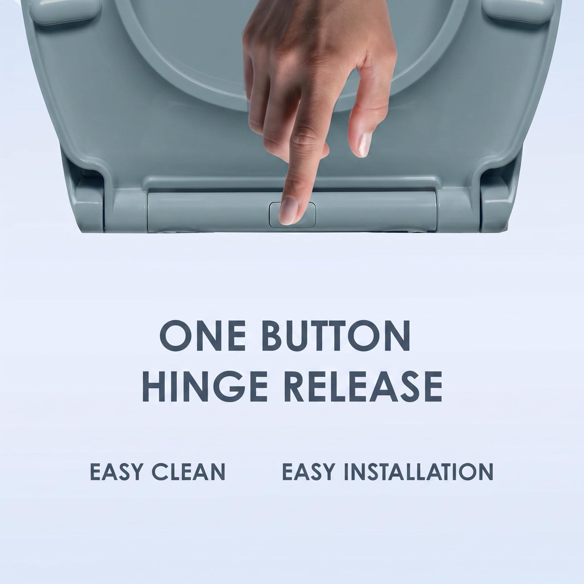 AQUALONA® Premium Thermoplastic Toilet Seat Soft Close Hardwearing Seat with Two Button Hinge Release D Shaped Easy to Clean Simple Installation Top and Bottom Fittings (White - D Shape)