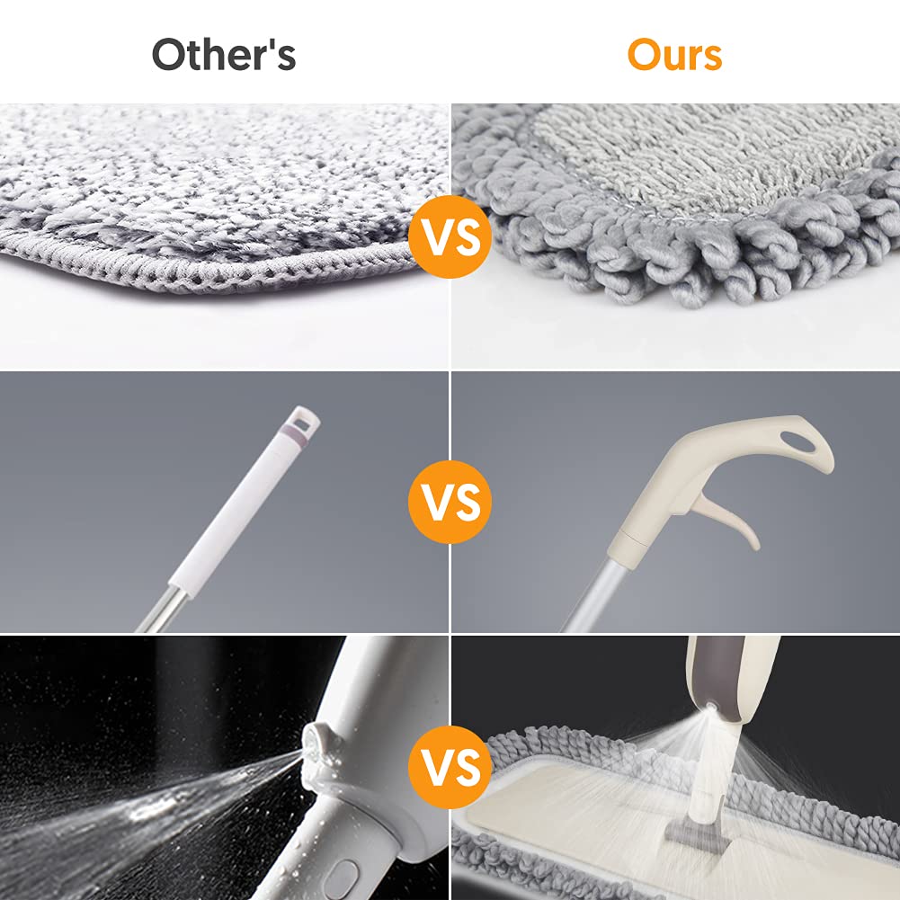 Spray Mops with 4 Washable Pads: Microfibre Floor Mop for Cleaning Floors