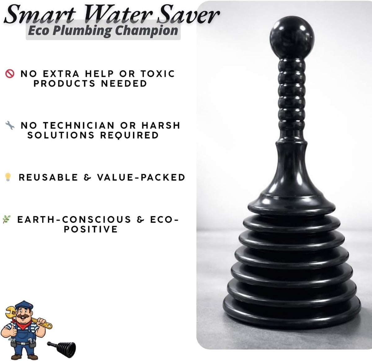 Plunger Toilet Sink Drain Bath Unblocker Cleaner Pump Plunger Ideal for Kitchens Bathrooms Sinks Bowls Baths Waste Pipes Showers Plumbers Plunger Powerful Unblocker Tools (Pack of 1)
