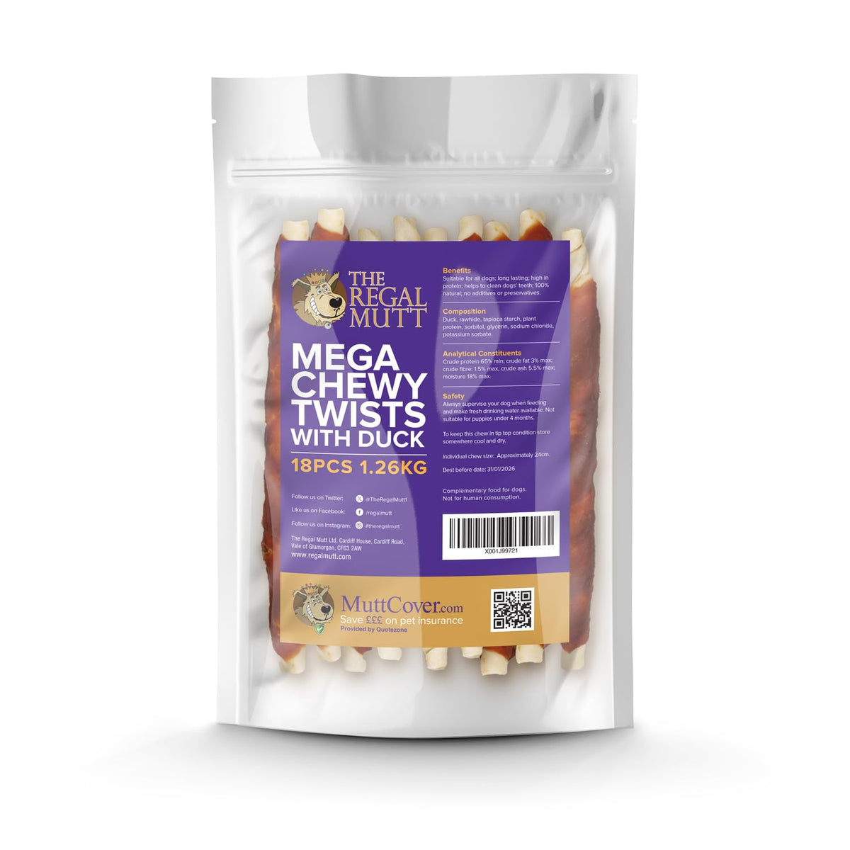 The Regal Mutt - Chewy Twists with Chicken - 1kg Bag