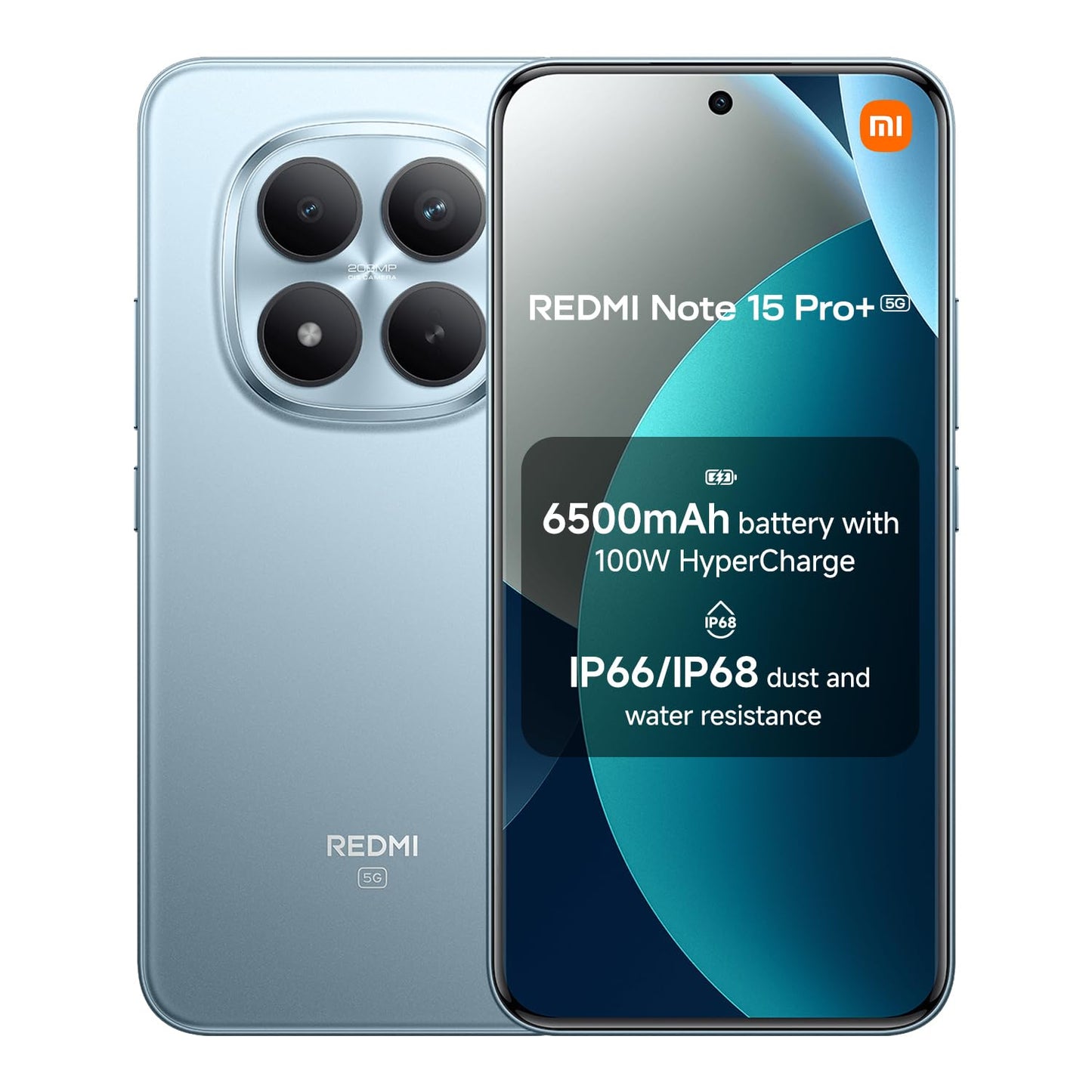 XIAOMI Redmi Note 15 5G, Smartphone 8+256 GB, Ultra-slim Design, IP65 Water Resistance, 108MP Super-clear Camera, 6.77" FHD+ Display, Glacier Blue, Warranty 2 years, Charger Not Included | 120Hz, 25098RA98G