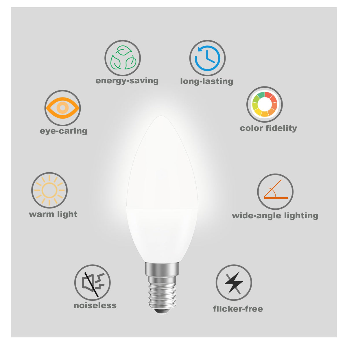 SES E14 Led Light Bulb Warm White,40W Equivalent,Pack of 6