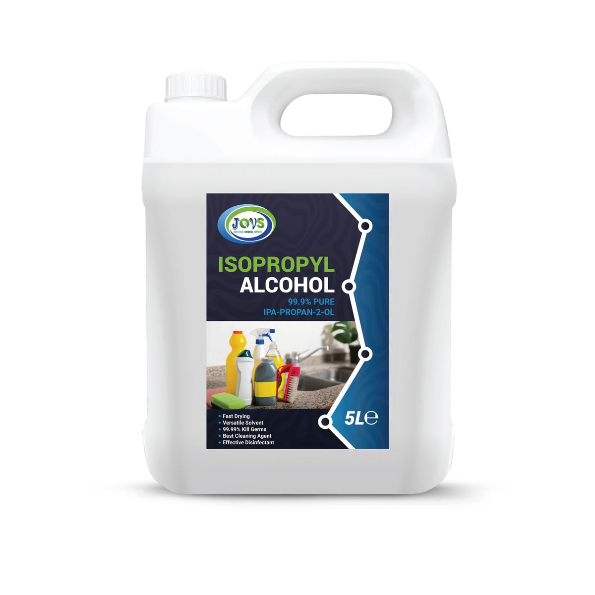 Isopropyl Alcohol 99.9% Pure | Lab Grade IPA | Isopropanol 4x 5L | Rubbing Alcohol for Cleaning and Disinfecting | Solvent for Electronics, Windows, Glass, Appliances, and More