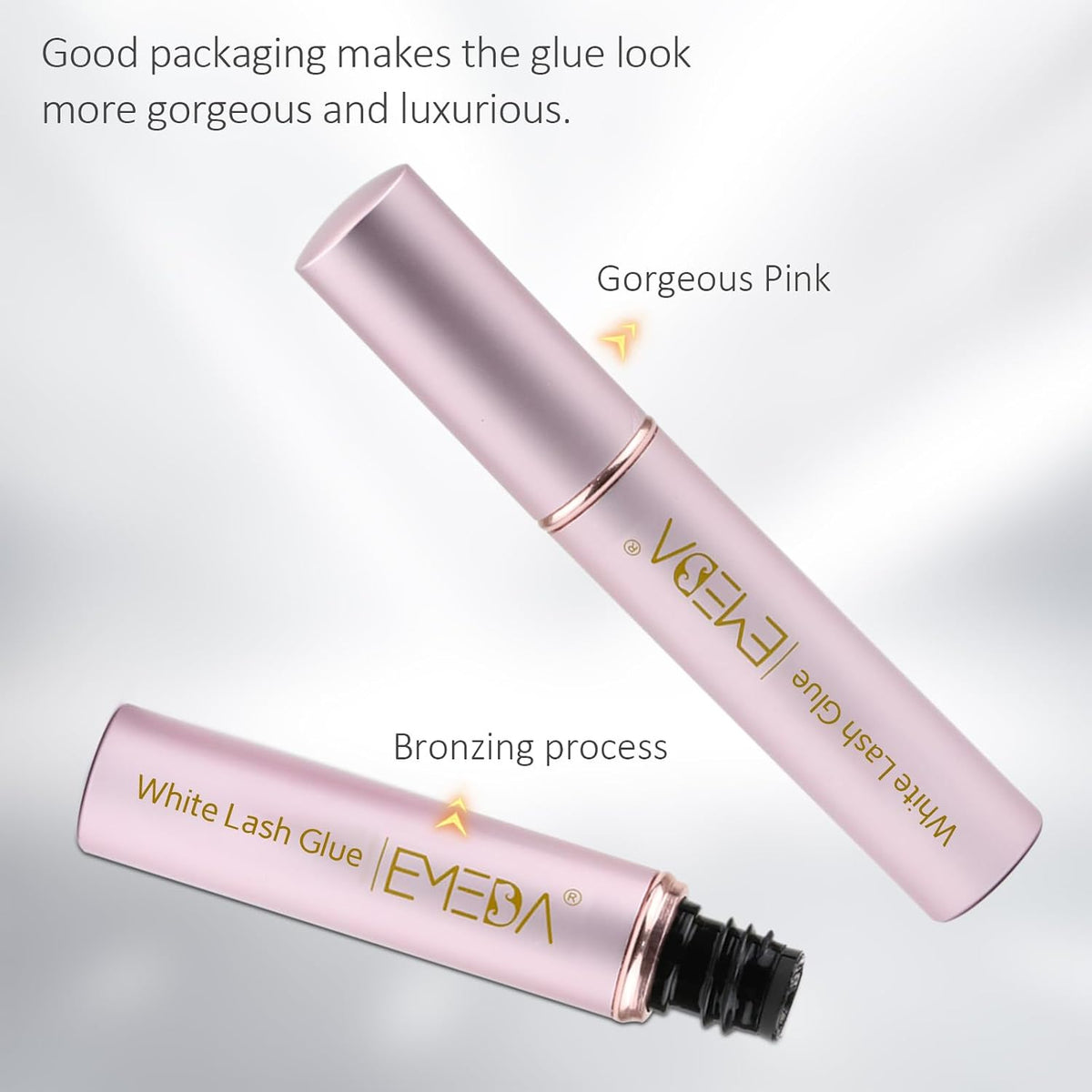 EMEDA Super Strong Hold False Eyelash Glue Professional Latex Free Lash Glue Waterproof Lash G lue Transparent Strip Eyelash Adhesive White and Clear