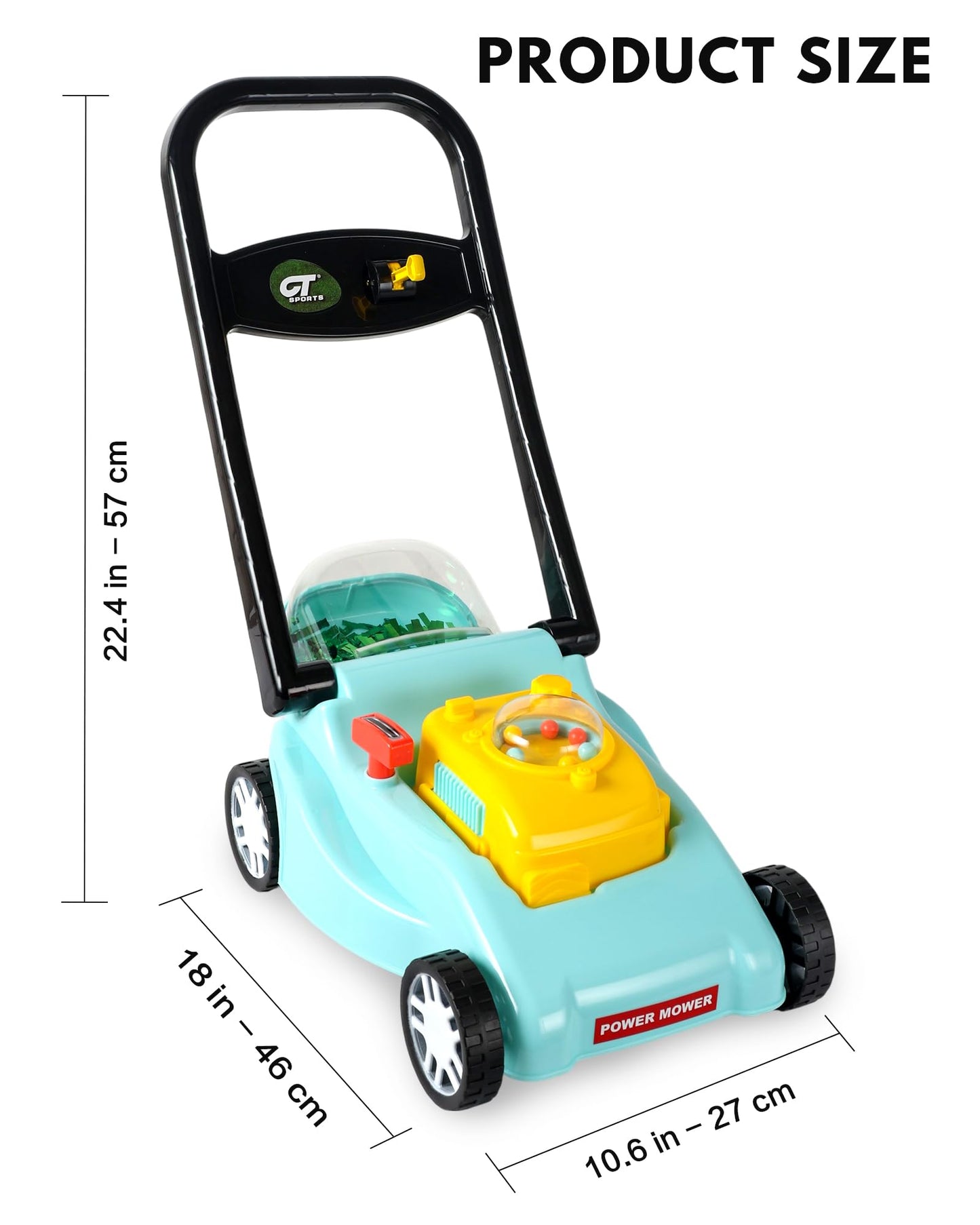 Kids Lawn Mower with Realistic Grass-Cutting Action and Sounds – No Batteries Required | Fun Outdoor Push Toy, Birthday Gift & Holiday Present for 3, 4, 5, 6, 7, 8 Year Old Boys and Girls