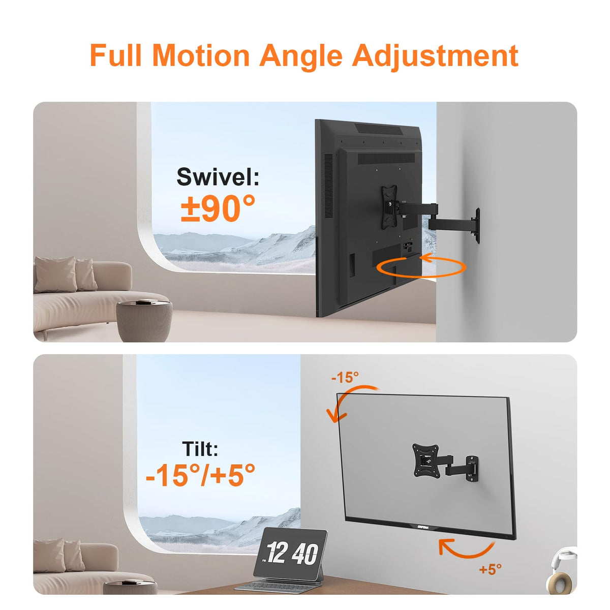 GRIFEMA Tilt TV Wall Bracket for 26 to 65 Inch TVs