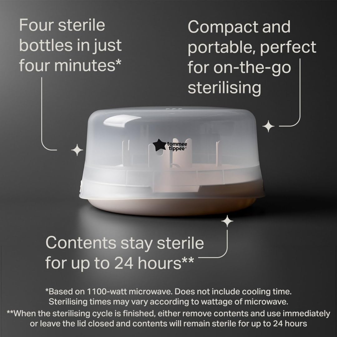 Tommee Tippee Microwave Steam Baby Bottle Steriliser 4-Minute Cycle