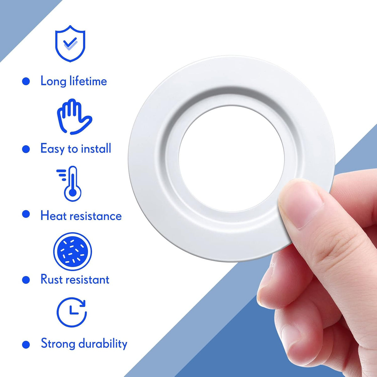 2 Pieces Metal Lamp Shade Reducer Ring for ES/E27 to BC/B22 Plate Light Fitting Lampshade Washer Adaptor Converter (White)