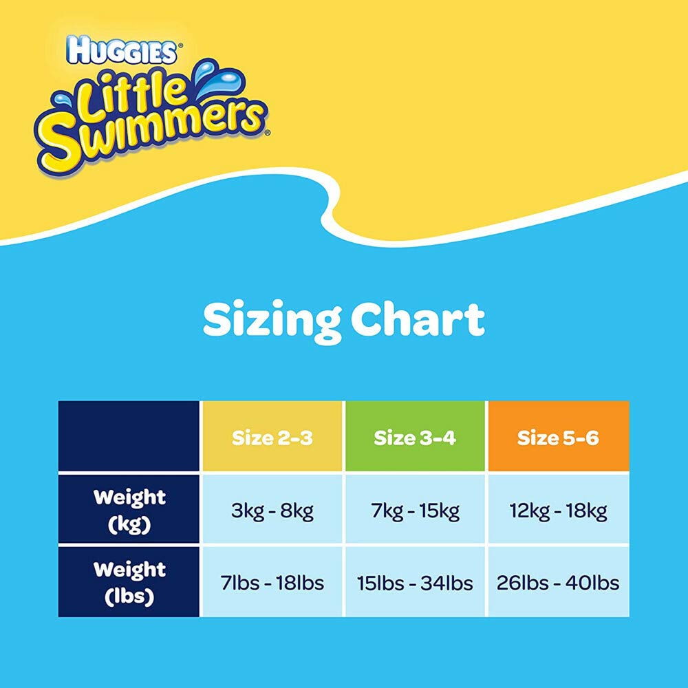 Huggies Little Swimmers, Swim Nappies, Size 5-6 - 33 Pants - Maximum Protection Swimming Nappies with Leak Guards - All-Round Stretchy Waistband