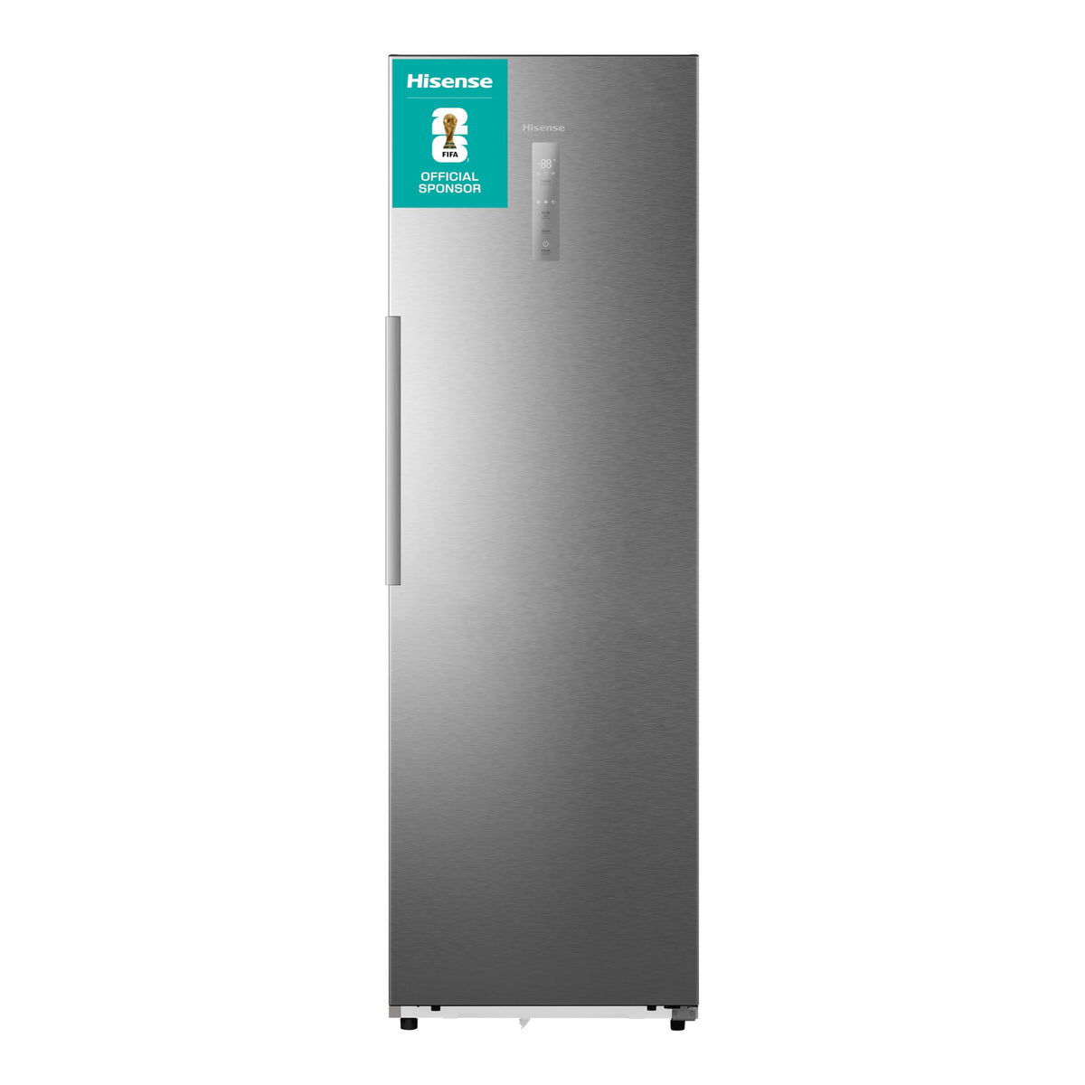Hisense FV298N4ACE Tall Freestanding Freezer 240 Litre Capacity Total No Frost with LED Display 59D x 59.5W x 172H cm - Stainless Steel, Silver