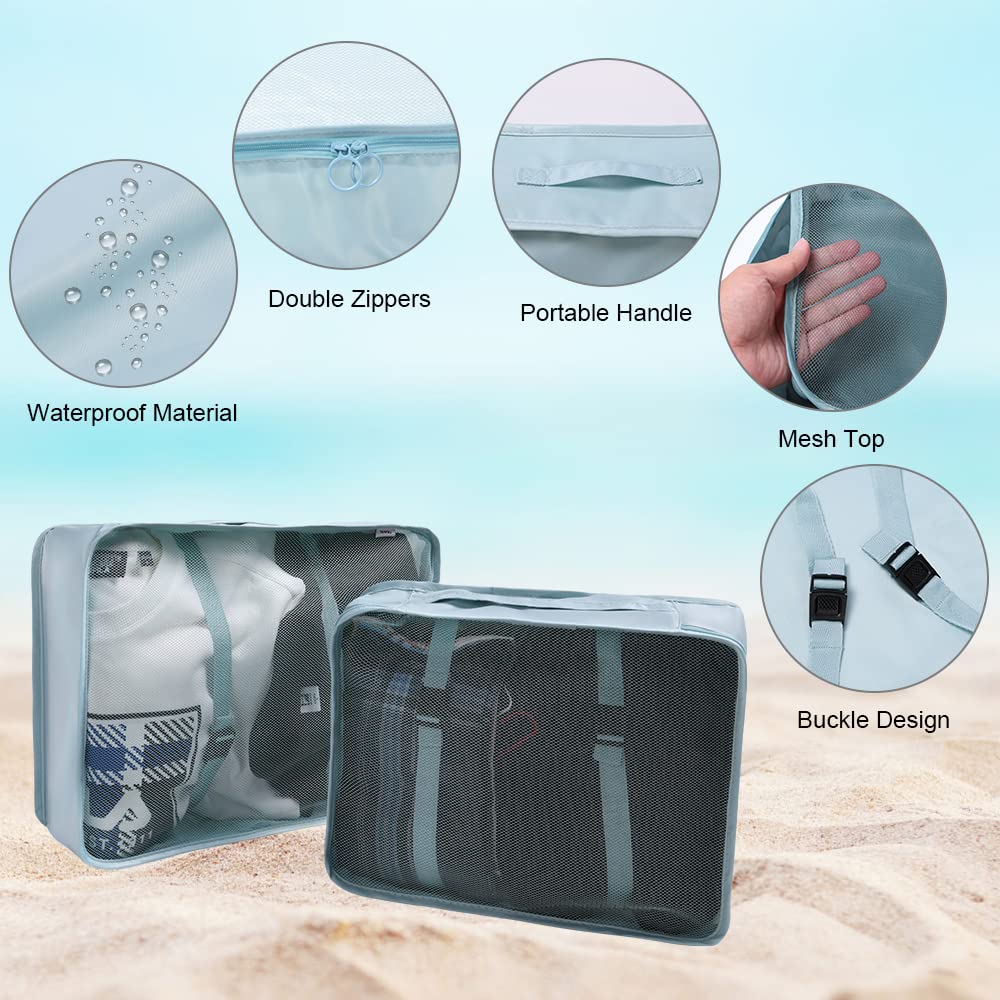 OSDUE Packing Cubes for Suitcase, 8PCS Thickening Travel Organiser Packing Bags Lightweight Travel Accessories Organizers Essentials Clothes Shoes Cosmetics Toiletries Storage Bags