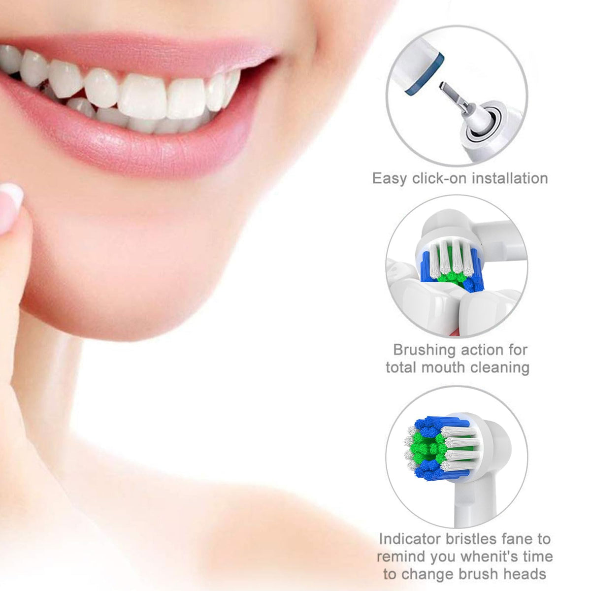 20 Pack Toothbrush Replacement Heads Black Compatible with Oral B Professional Soft Clean Electric Toothbrush Head Heads Refill Pro 500/1000/1500/3000/3757/5000/7000/7500/8000