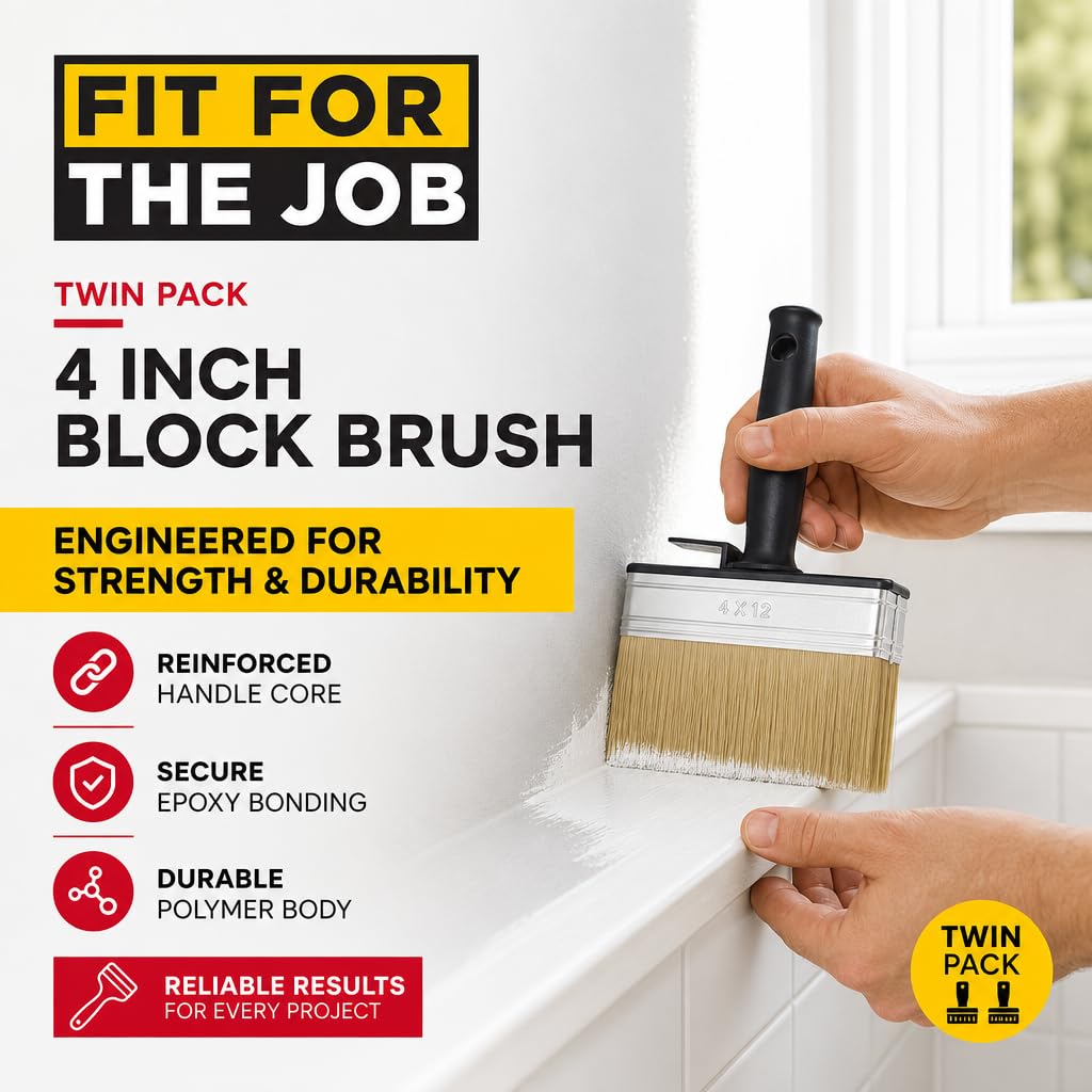 Fit For The Job Block Brush 4 inch Large Capacity for Emulsion