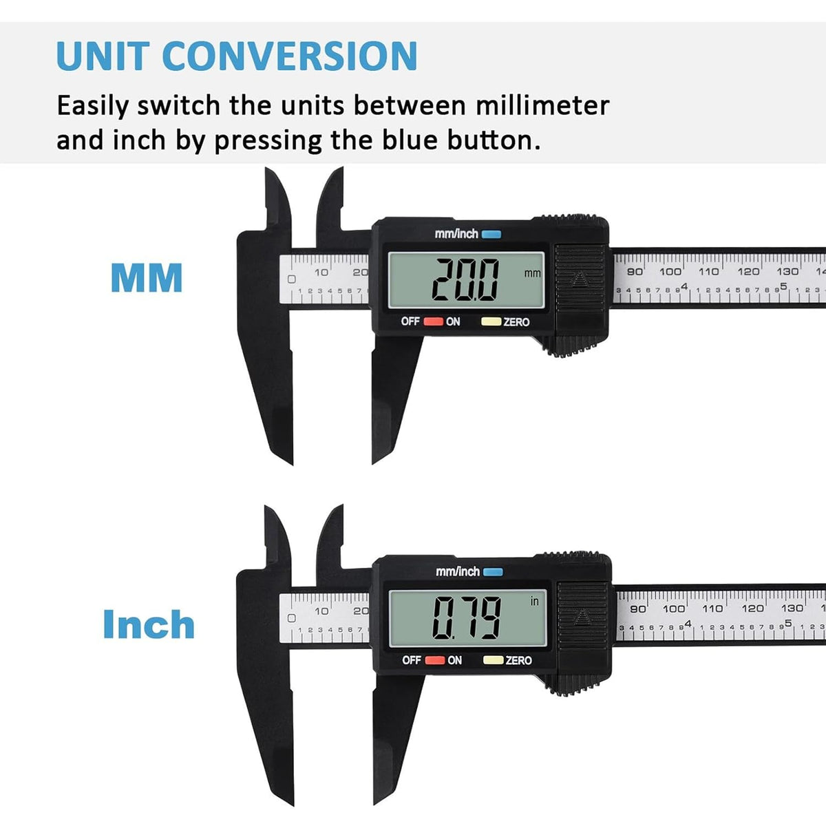 Digital Vernier Caliper, Adoric 6 Inch/150mm Calipers Measuring Tool