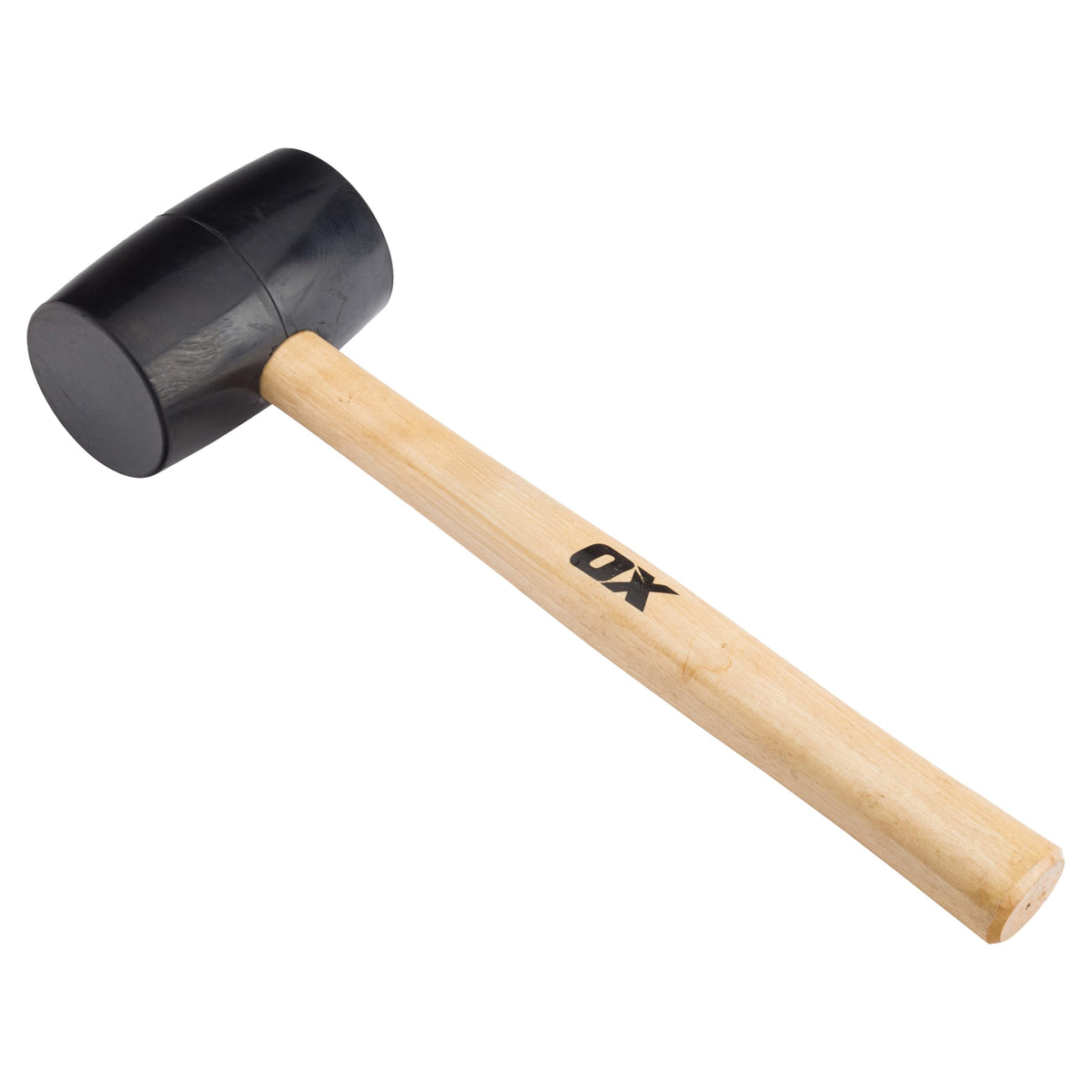 OX Trade Black Rubber Mallet 16oz / 450g, Non-Marking Hammer, Wooden Handle