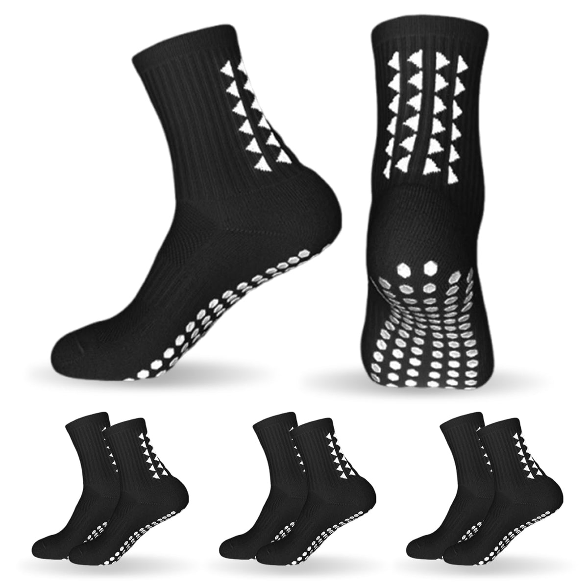 3 Pairs Breathable Kids Grip Socks, Sweat-Absorbent Boys Socks, Grip Socks Football Kids for Running Hockey Football