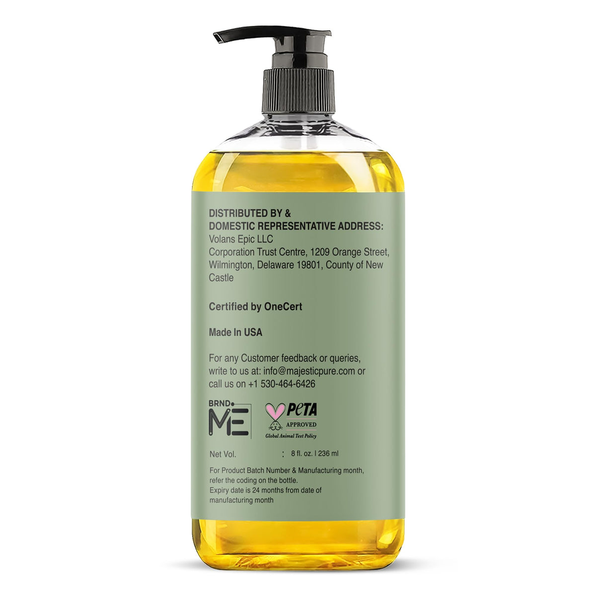 Majestic Pure Vitamin E Oil 100% Pure and Natural Oil - 236 ml