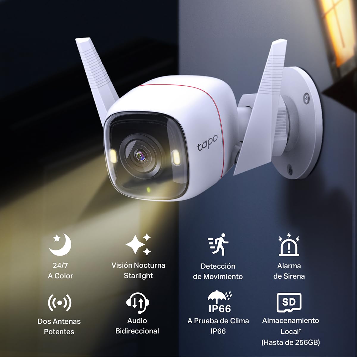 Tapo C216 2K 3MP Pan/Tilt Indoor Outdoor Security Camera Spotlights Camera
