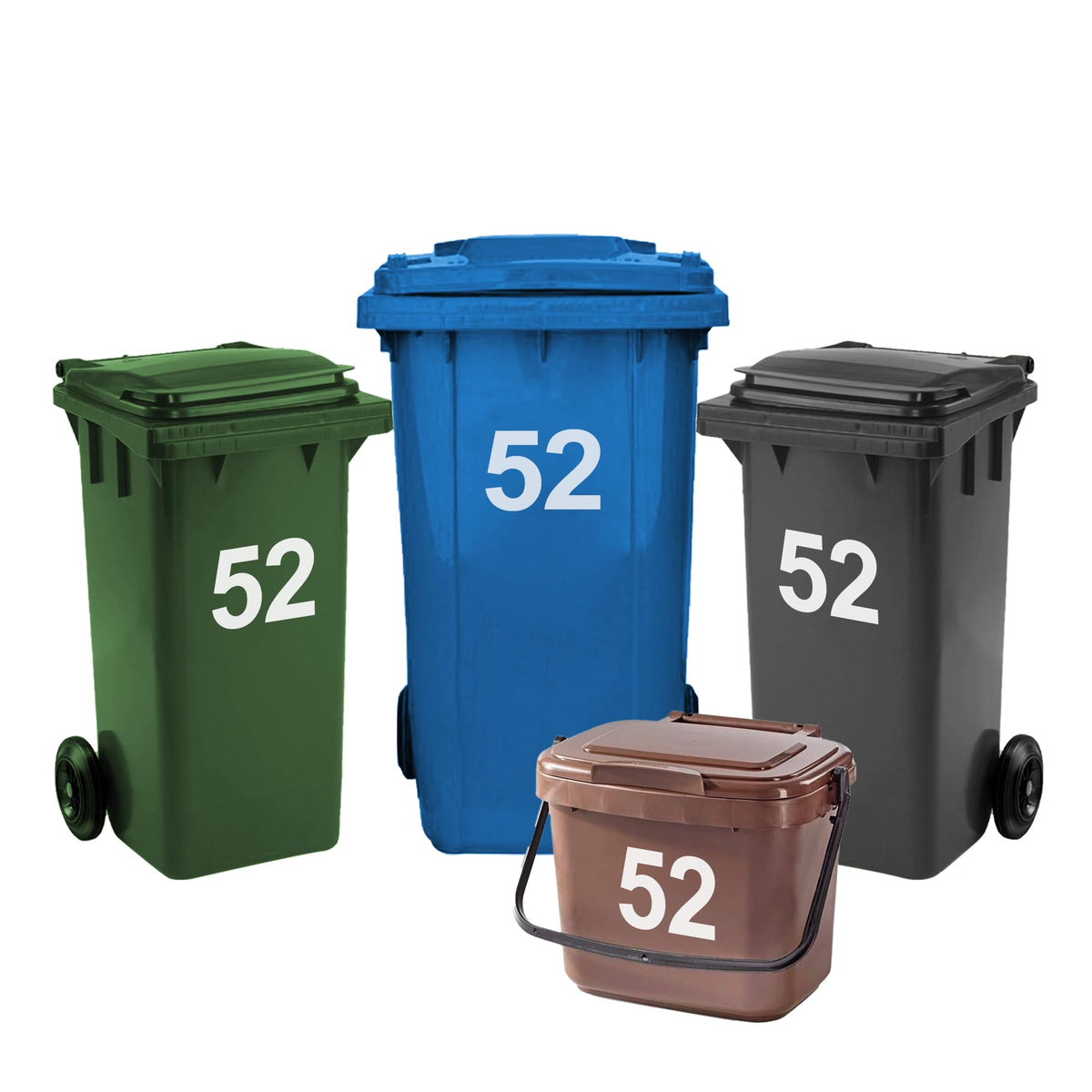 4 Pack Bin Numbers for Wheelie Bins 0-99/A-D | Large Number Stickers (17)