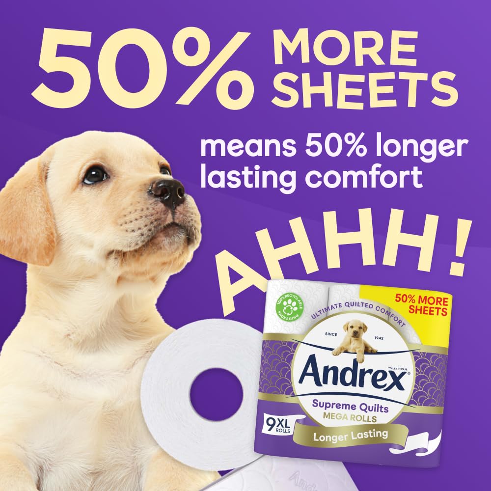 Andrex Ultimate Quilts Toilet Roll - 9 Mega Toilet Rolls
