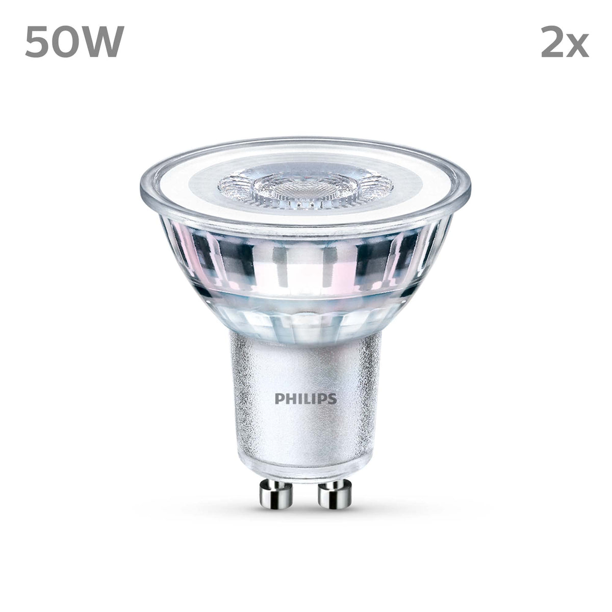 Philips Classic Spotlight Bulb, GU10 Pack of 6