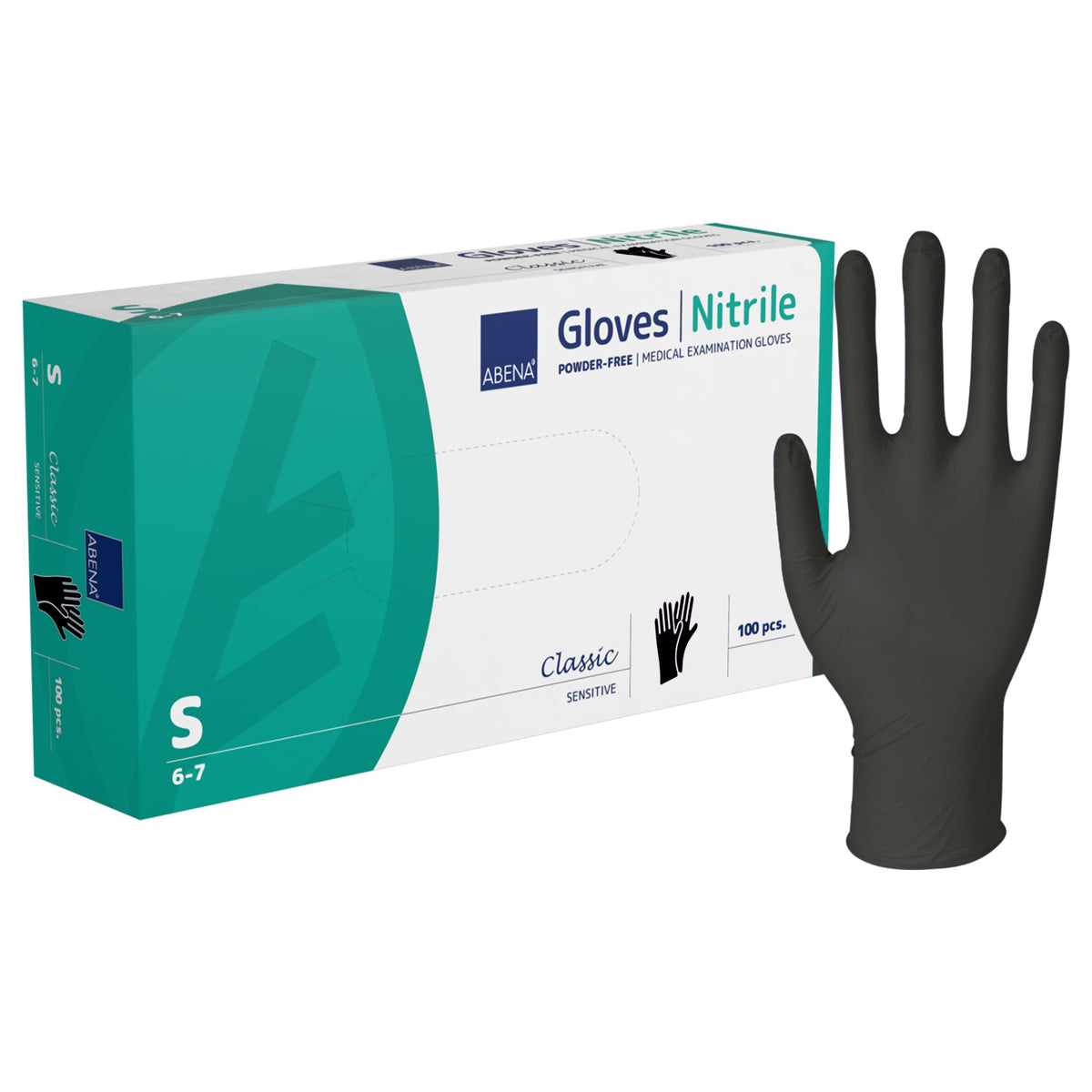 ABENA Pink Disposable Nitrile Gloves, Large, Pack of 100, Powder Free, Latex Free, Examination Gloves for Cleaning, Food Prep, Beauty, Medical & Hygiene, Strong Single Use Protective Gloves