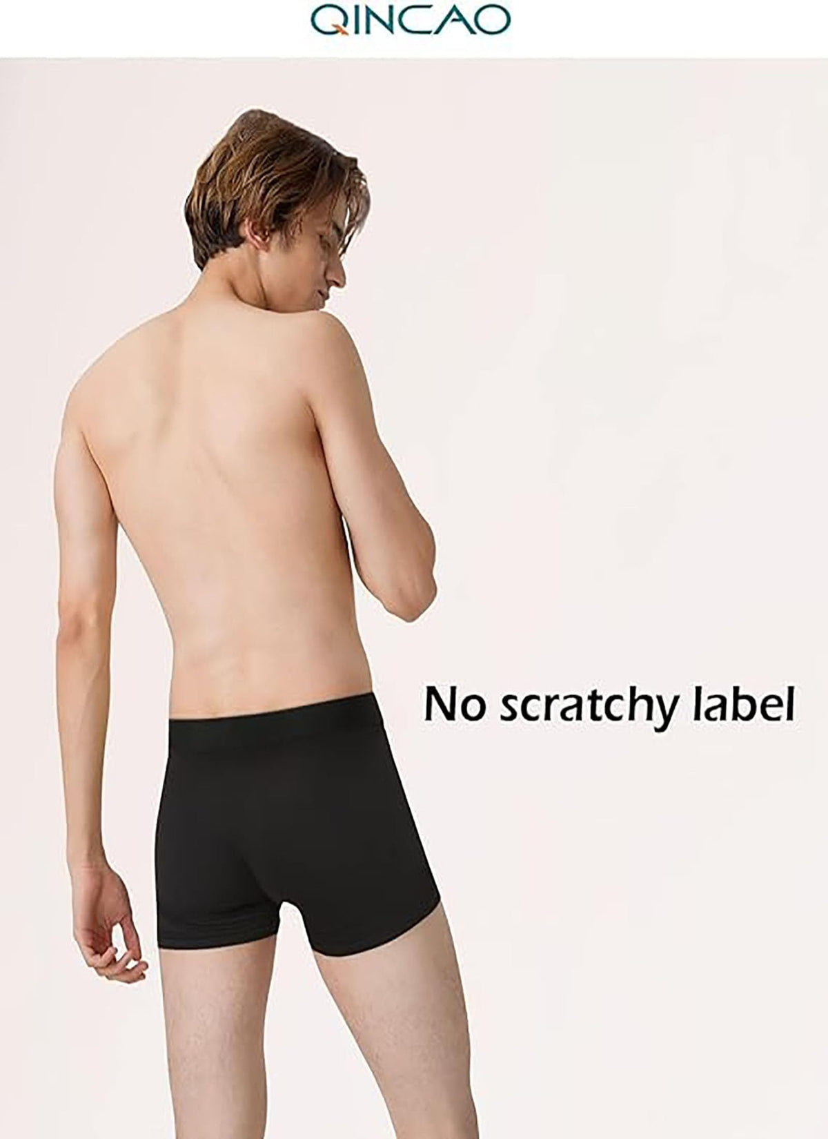 QINCAO Mens Boxers Briefs 6 Pack Combed Cotton Tagless Soft & Slim Fit