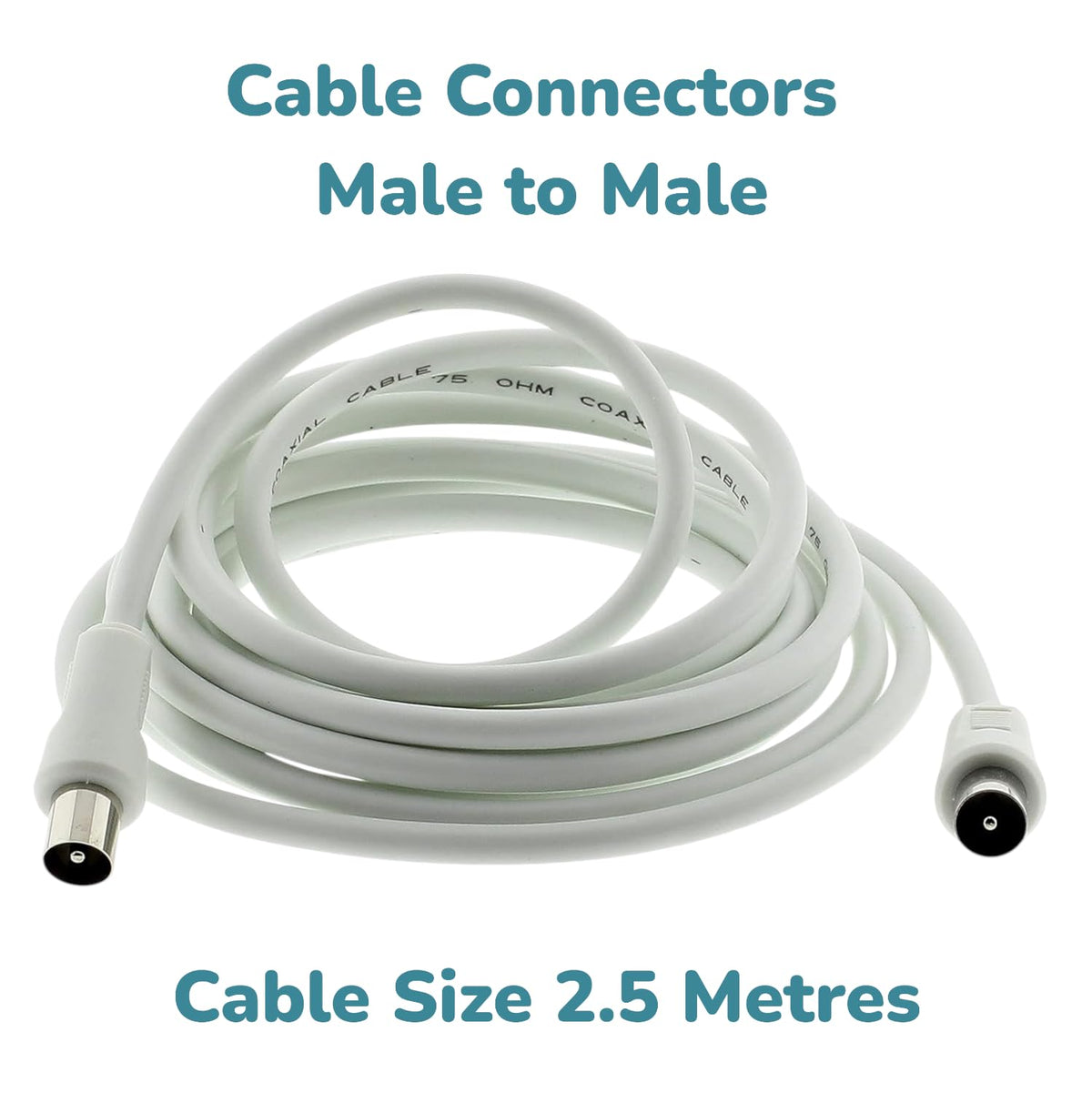 3C2V TV Coaxial Cable 8M - Nickel Plated RF Coax Extension Lead for Freesat, Aerial Socket, Freeview, Sat,DVD,VCR,SKY, Smart U-HD TV, Virgin, BT, Antenna Box, Y Splitter, Signal Booster 8.0 Meter