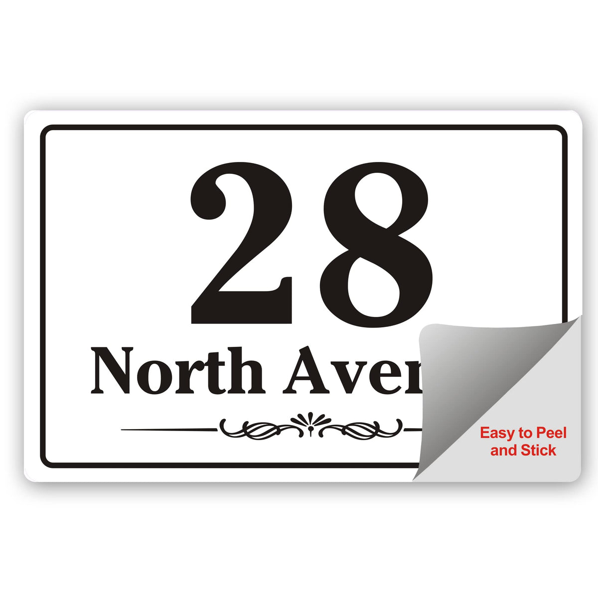 EDSG 4 x Wheelie Bin Stickers, Personalised Bin Numbers for Wheelie Bins, Custom Wheelies Bins Numbers Stickers, Number Sticker with House Number Street Name (Design 2)