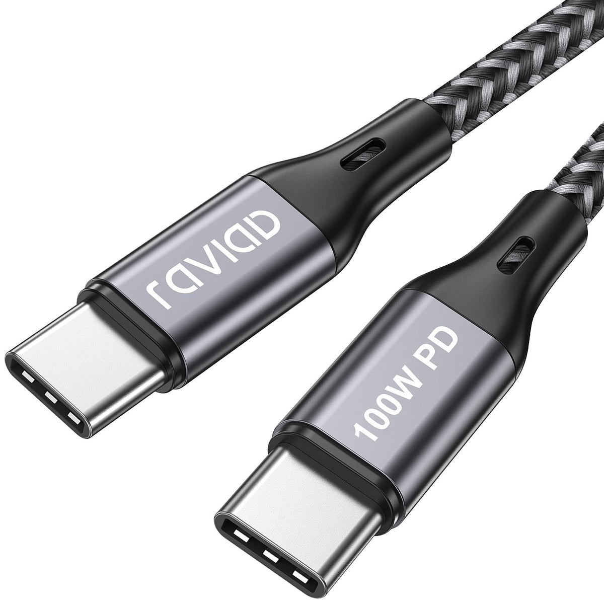 RAVIAD 100W USB C to USB C Charger Cable 2M 2Pack, USBC to USBC Cable 5A