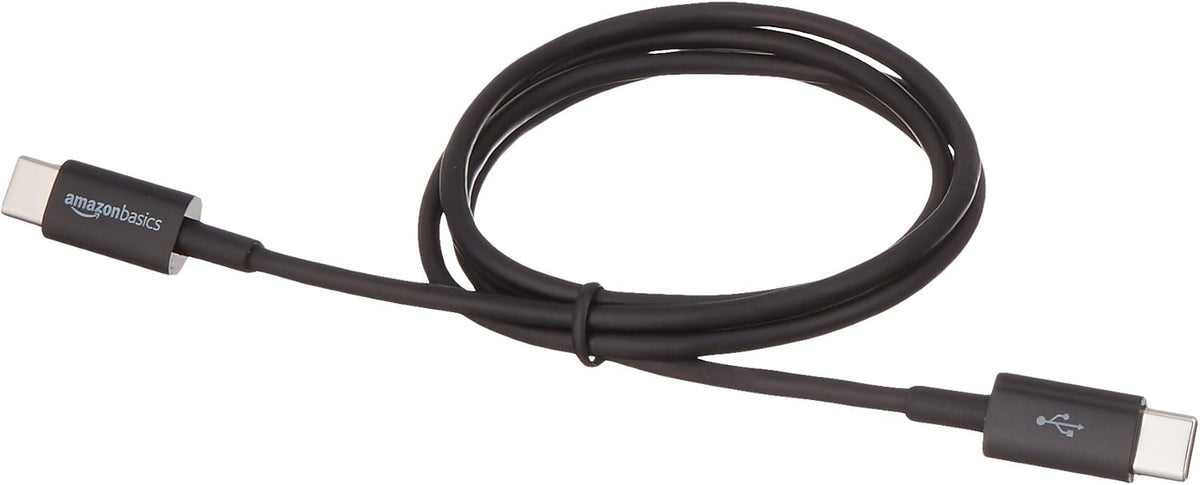 Amazon Basics USB-C to USB-C 2.0 Fast Charger Cable, 480Mbps Speed, USB-IF Certified, for Apple iPhone 16/15, iPad, Samsung Galaxy, Tablets, Laptops, 0.9 m, Black