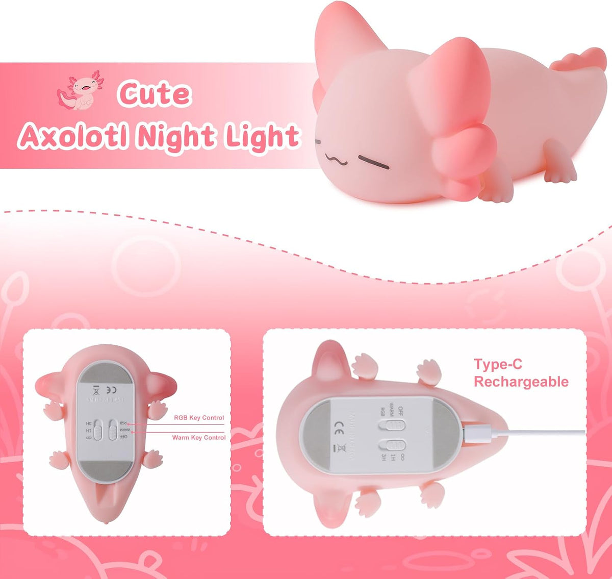 ZKLiLi Cat Night Light for Kids,Cute Night Lamp for Nursery,Squishy Silicone Touch Lights Portable, Gift for Birthday and Christmas for Kids Baby Children (Battery Cat)