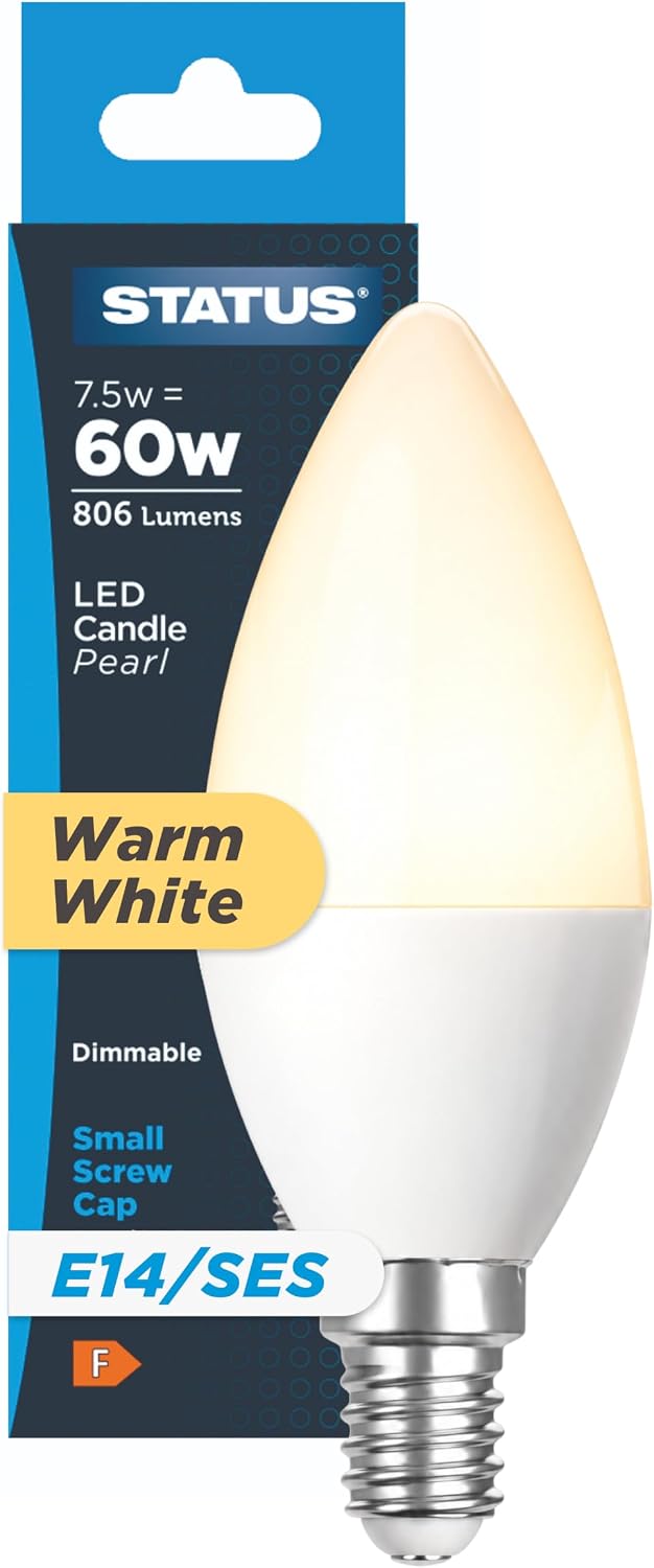 Status 8W Candle LED SES E14 Small Screw Cap Opal Warm White