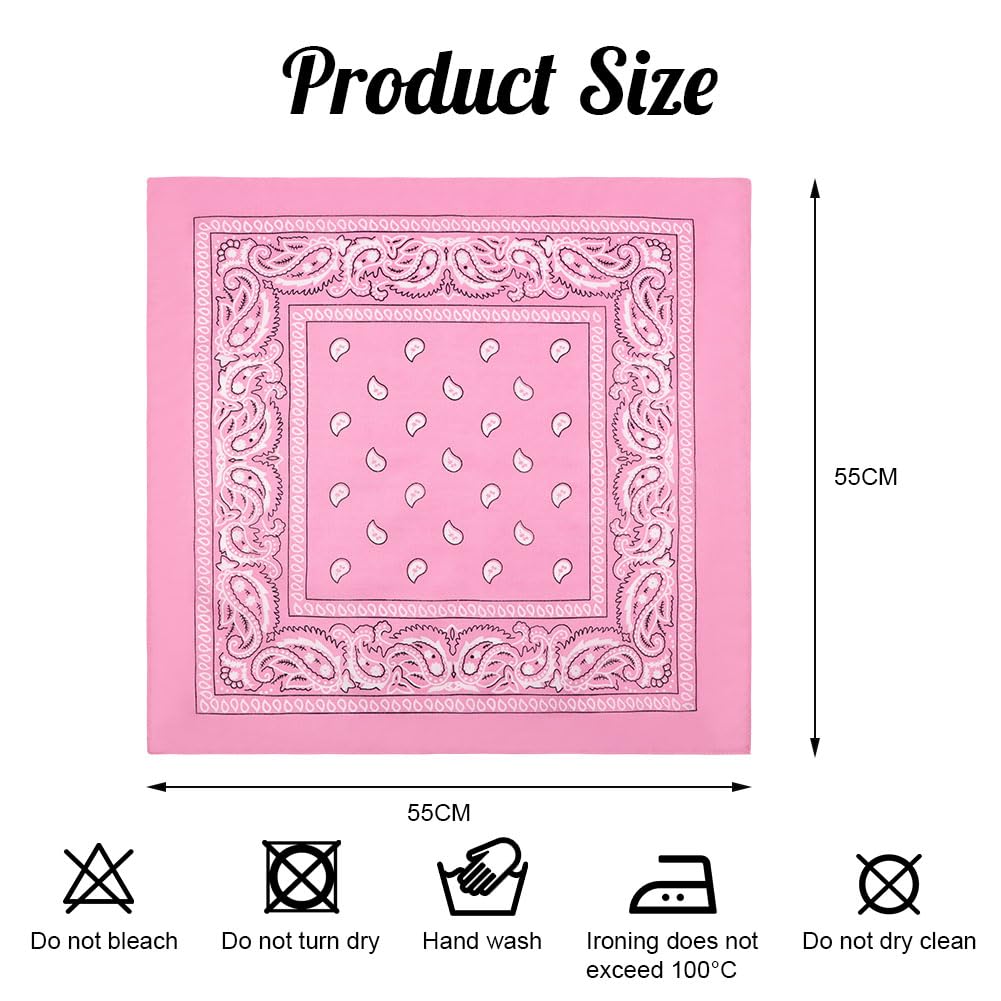 Aomig Bandana Head Scarf for Men and Women, Stylish Cowboy Headband Handkerchief, Multi-purpose Hair Scarf Paisley Print Unisex Headwraps, Bib Party Face Covering Headwear for Motorcycling